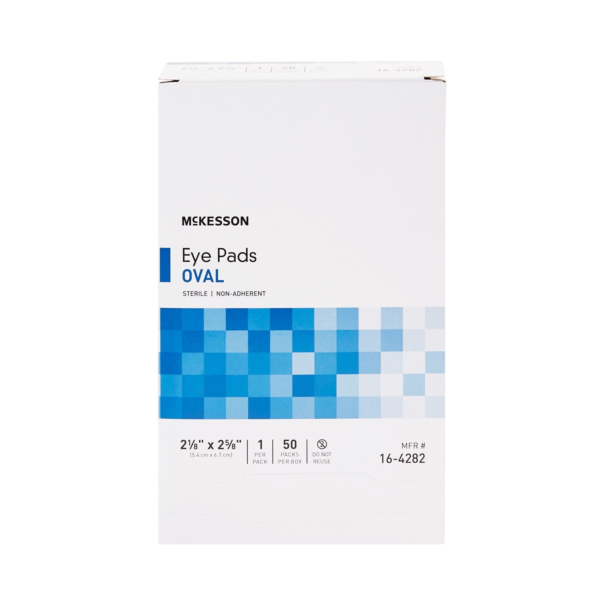 Almohadilla ocular McKesson de 2-1/8 x 2-5/8 pulgadas, estéril, 1 por paquete, tipo de embalaje: caja