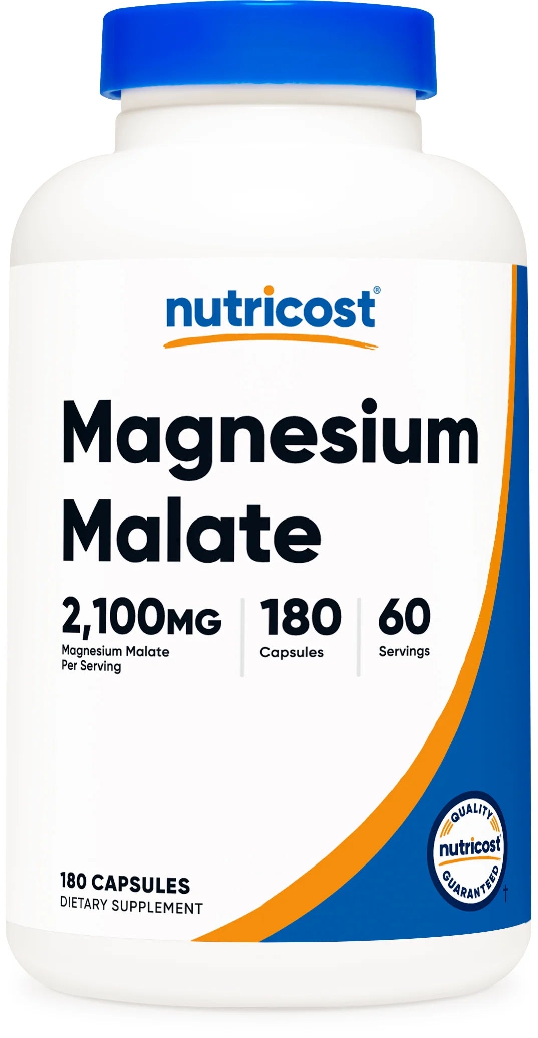 Magnesium Malate 2100Mg, 180 Capsules, 60 Servings - Non-Gmo, Gluten Free Supplement