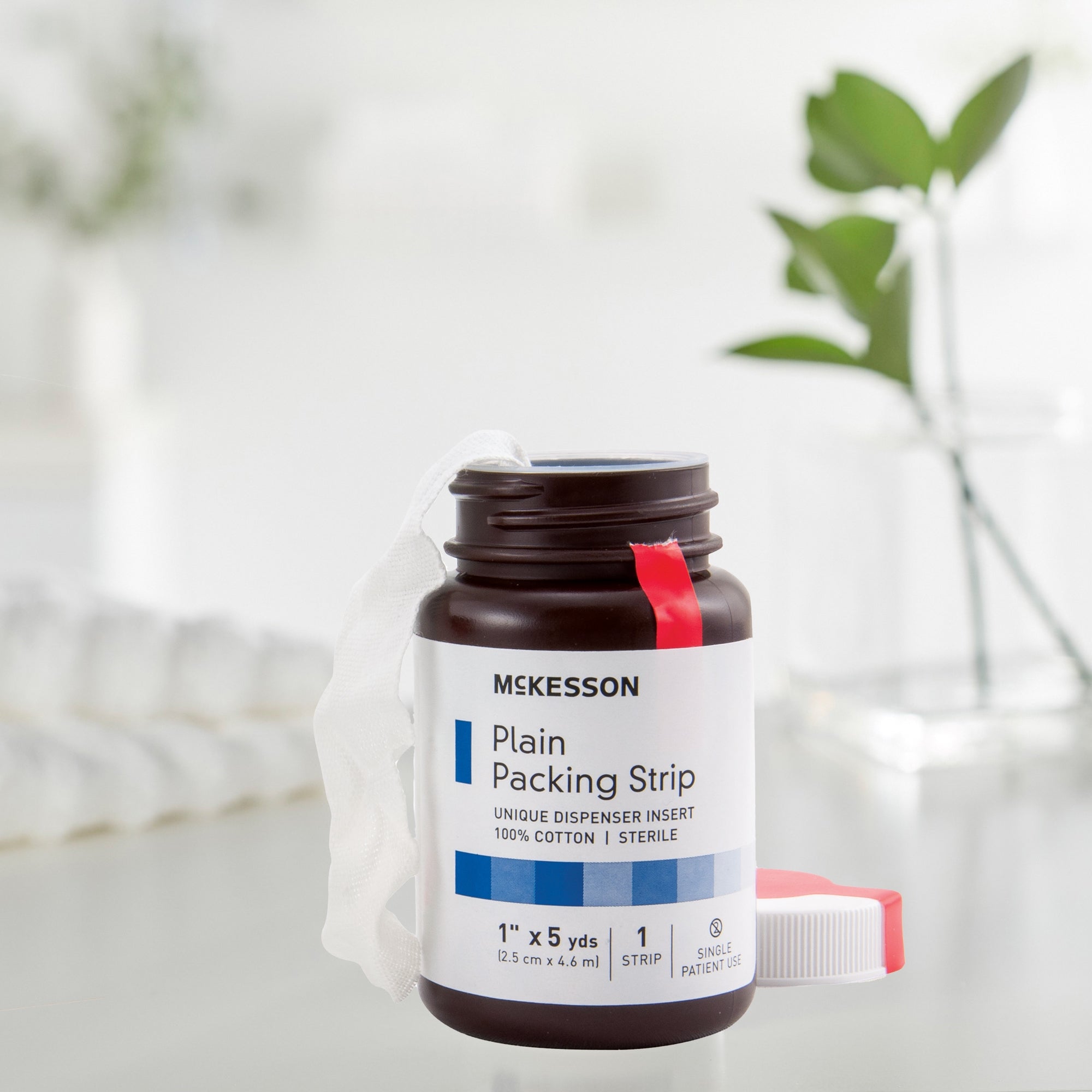 Tira de empaque para heridas McKesson sin impregnar, 1 pulgada x 5 yardas, estéril, lisa, tipo de empaque: caja