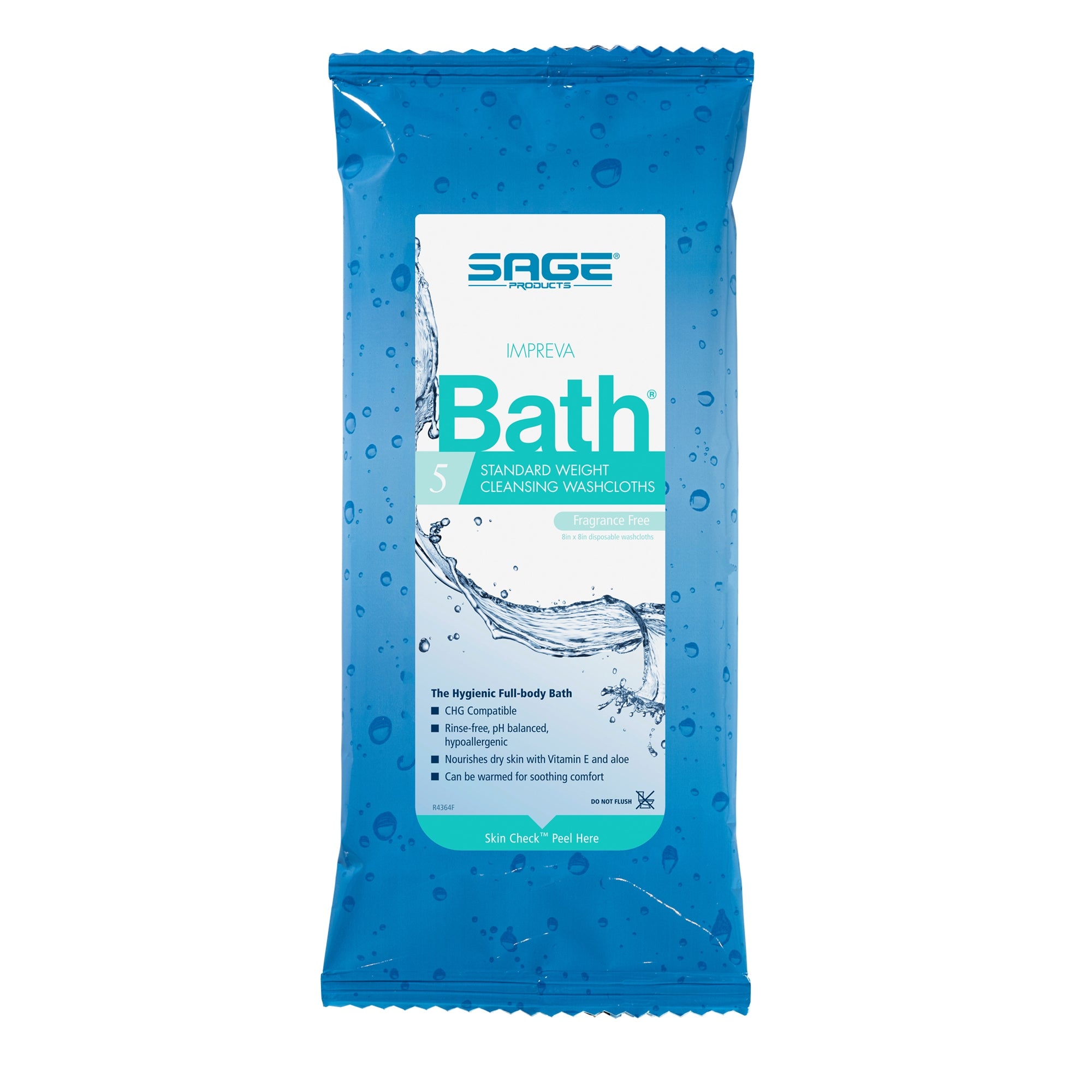 Rinse-Free Bath Wipe Impreva Bath™ Soft Pack Unscented 5 Count
