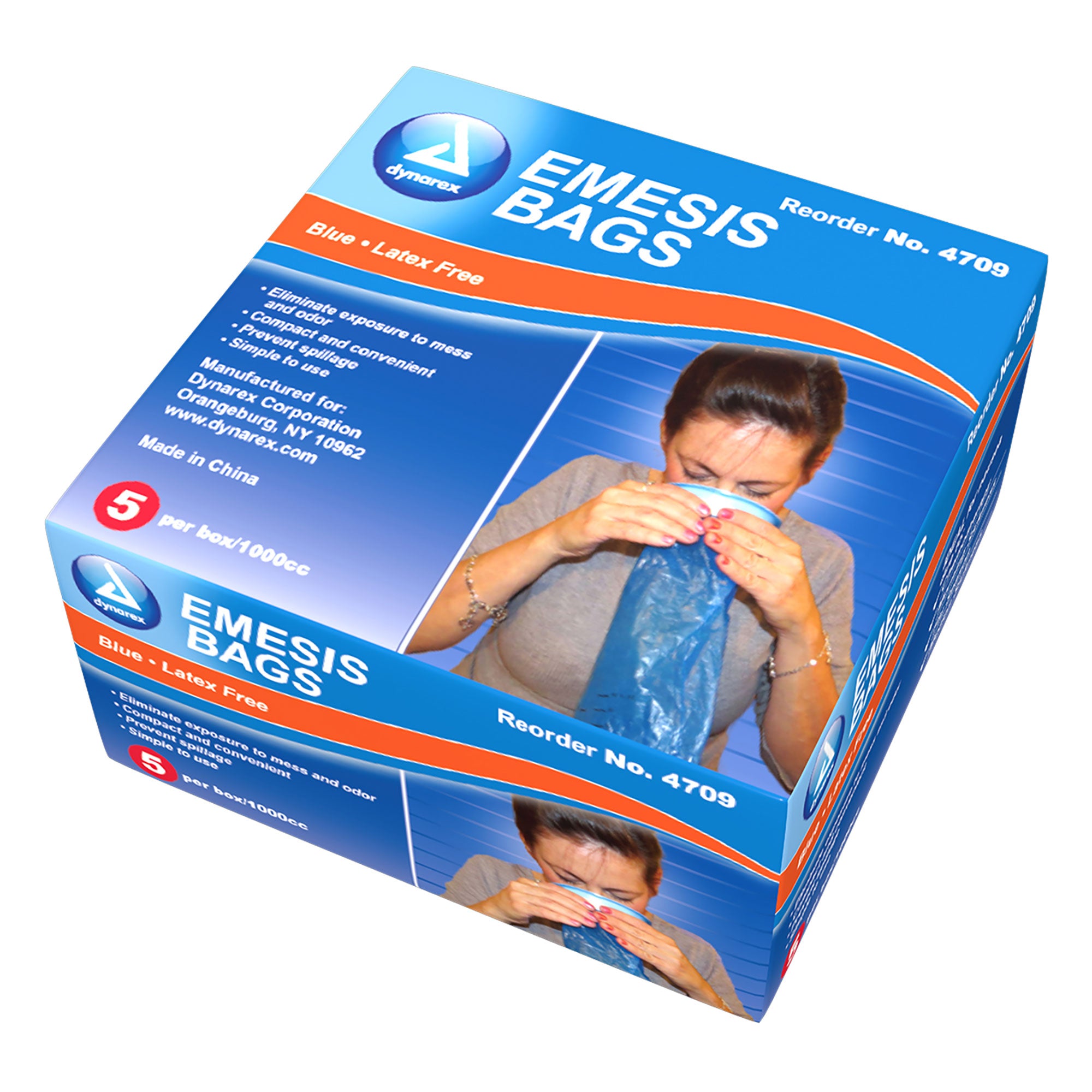 Dynarex Emesis Bag w/ Absorbent pouch & dispenser