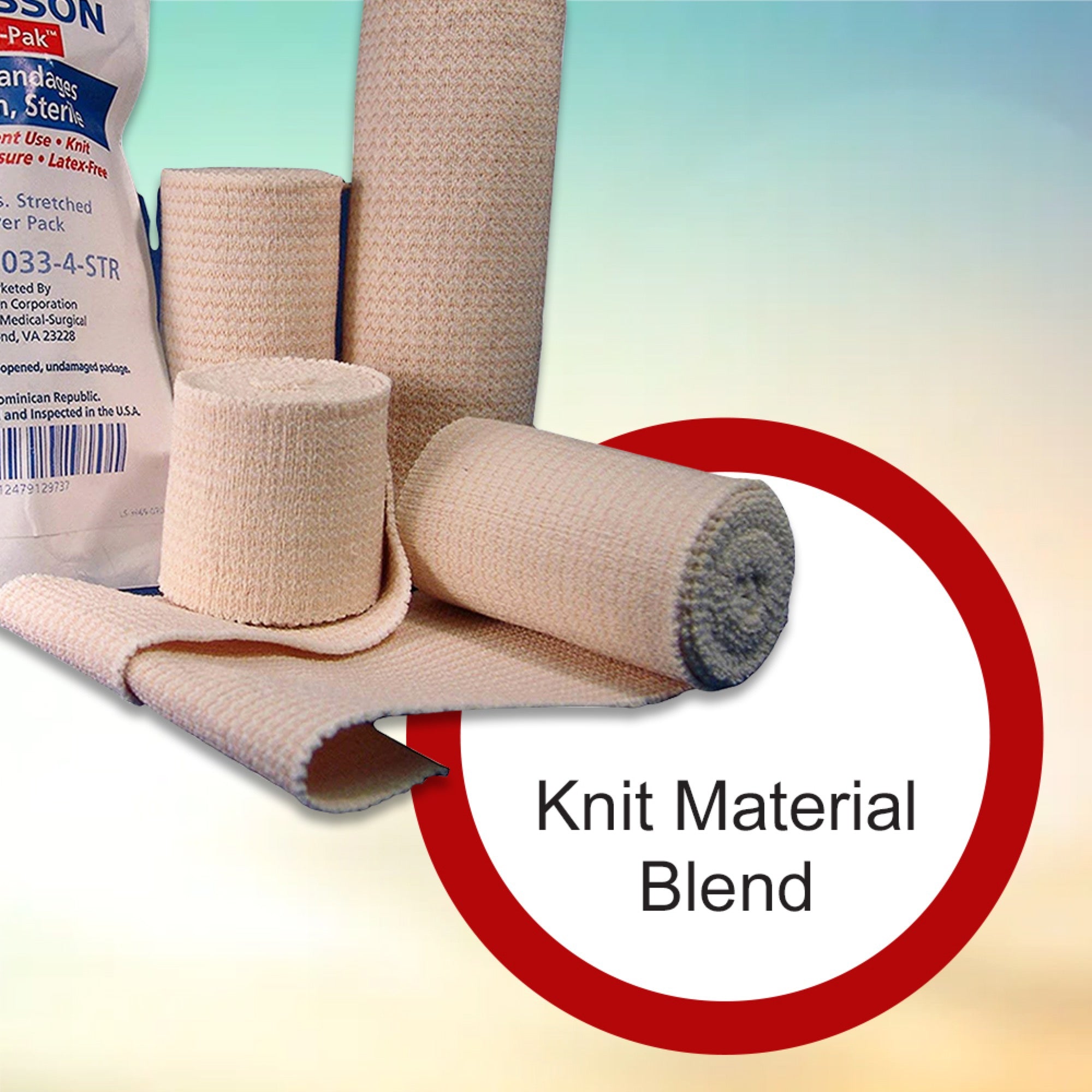 Elastic Bandage McKesson 3 Inch X 5 Yard Single Hook and Loop Closure Tan Sterile Standard Compression