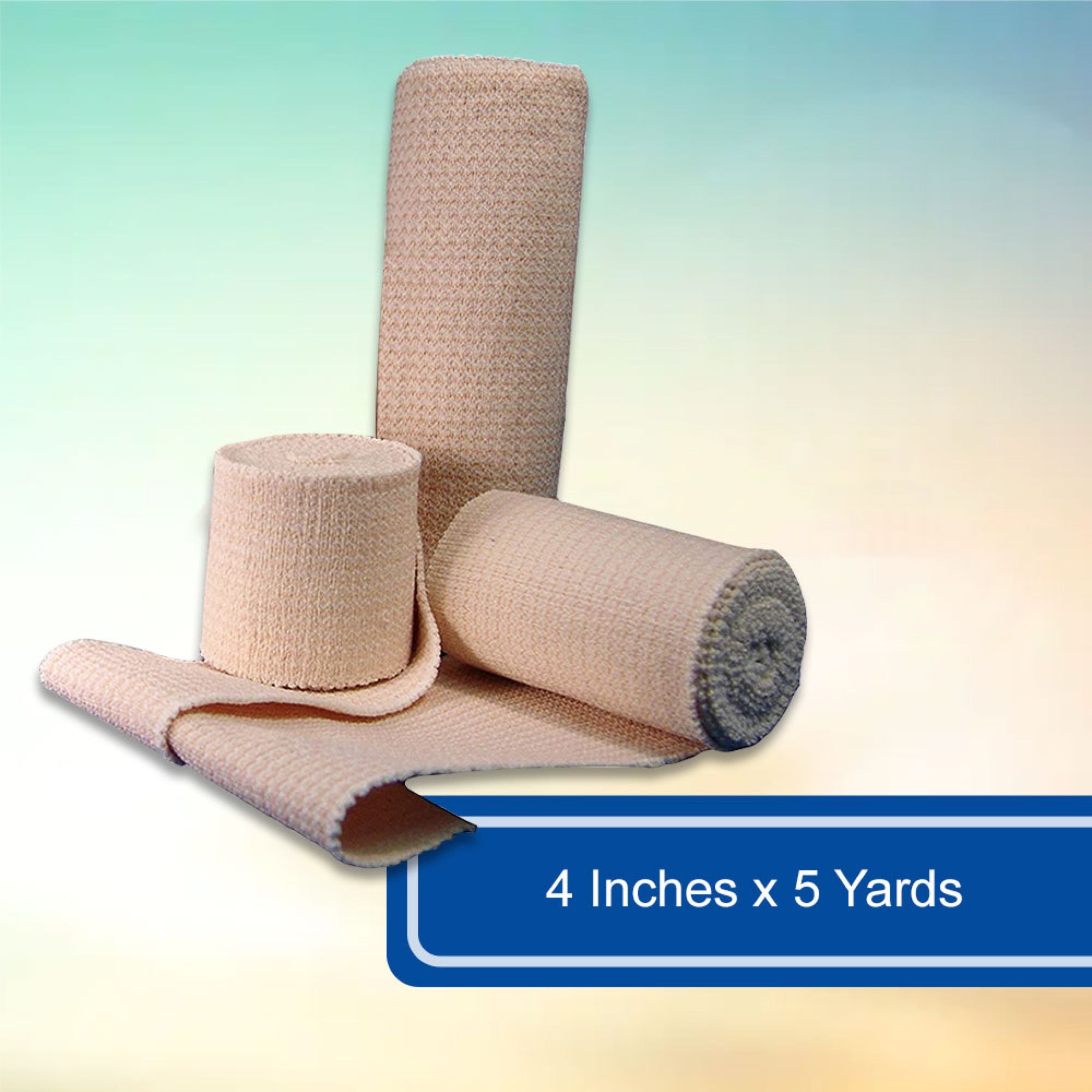 Elastic Bandage McKesson 4 Inch X 5 Yard Single Hook and Loop Closure Tan Sterile Standard Compression, Packaging Type- Case
