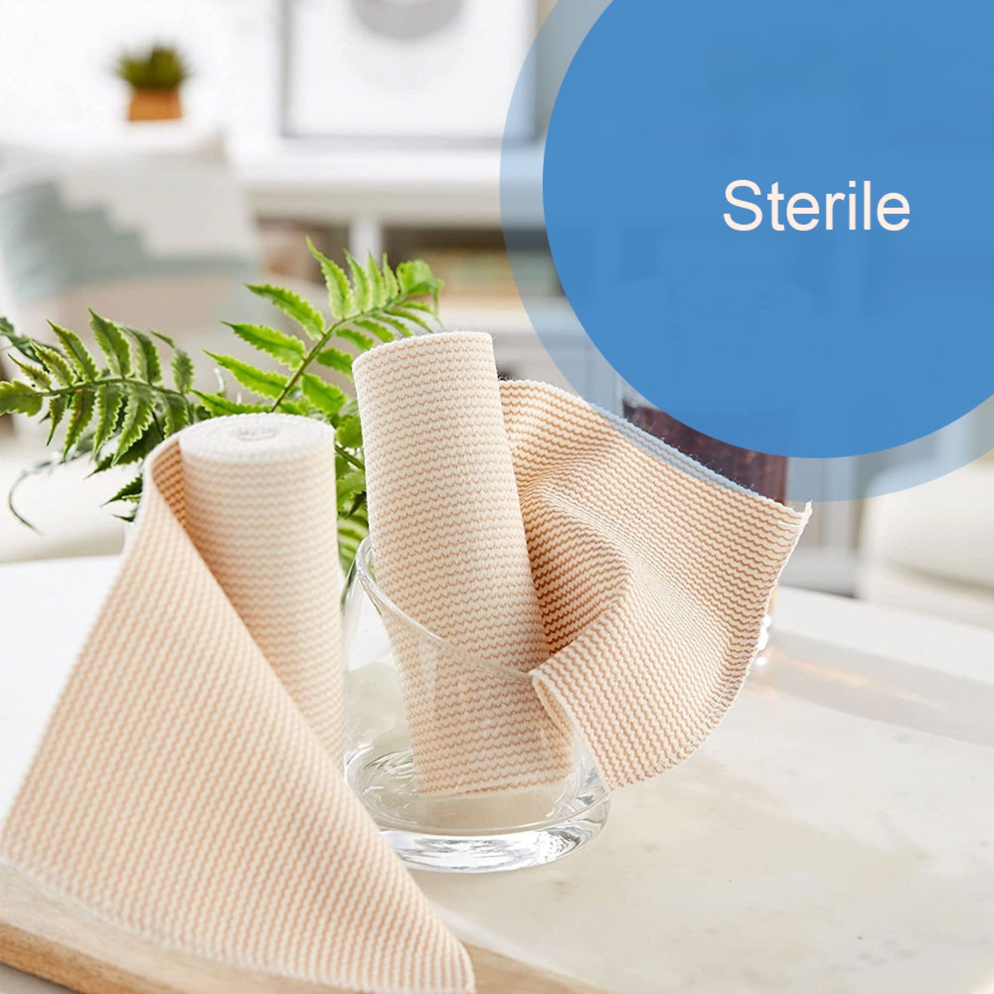 Elastic Bandage McKesson 6 Inch X 5 Yard Single Hook and Loop Closure Tan Sterile Standard Compression