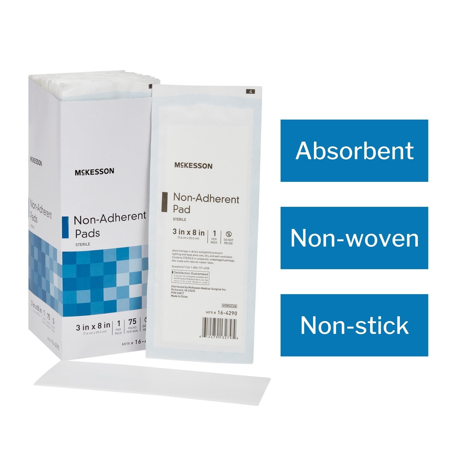 Non-Adherent Dressing McKesson 3 X 8 Inch Sterile 75 per Pack