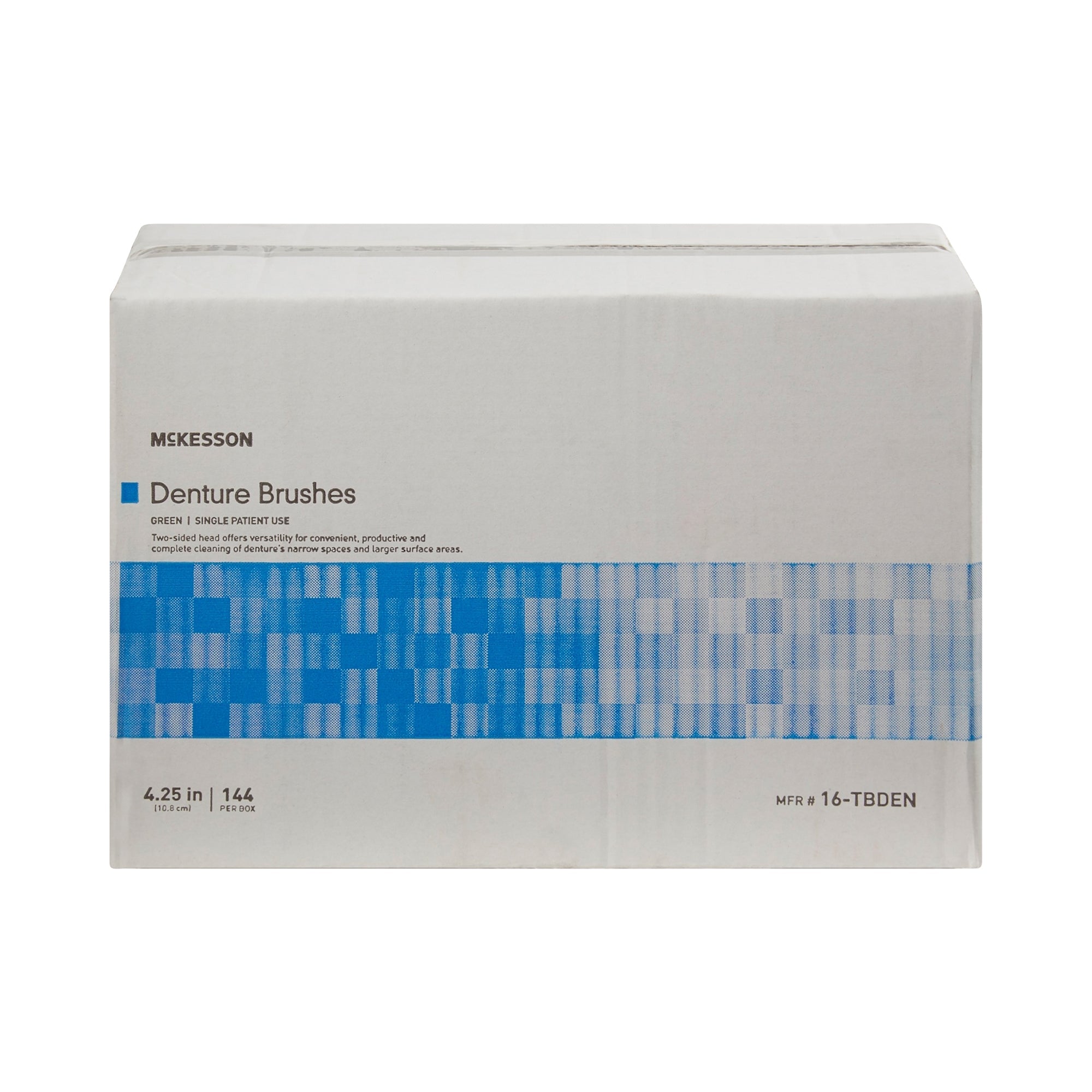 Denture Brush McKesson 2-Sided Bristle Green, Packaging Type- Case