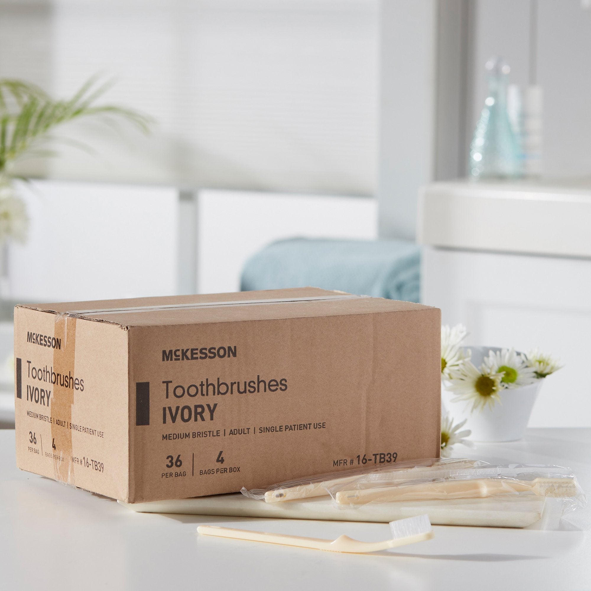 Toothbrush McKesson Ivory Adult Medium, Packaging Type- Case