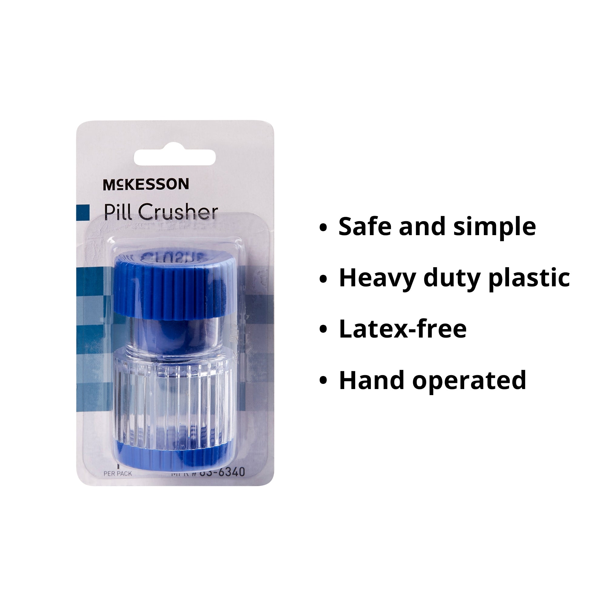 Pill Crusher McKesson Hand Operated Clear, Packaging Type- Each