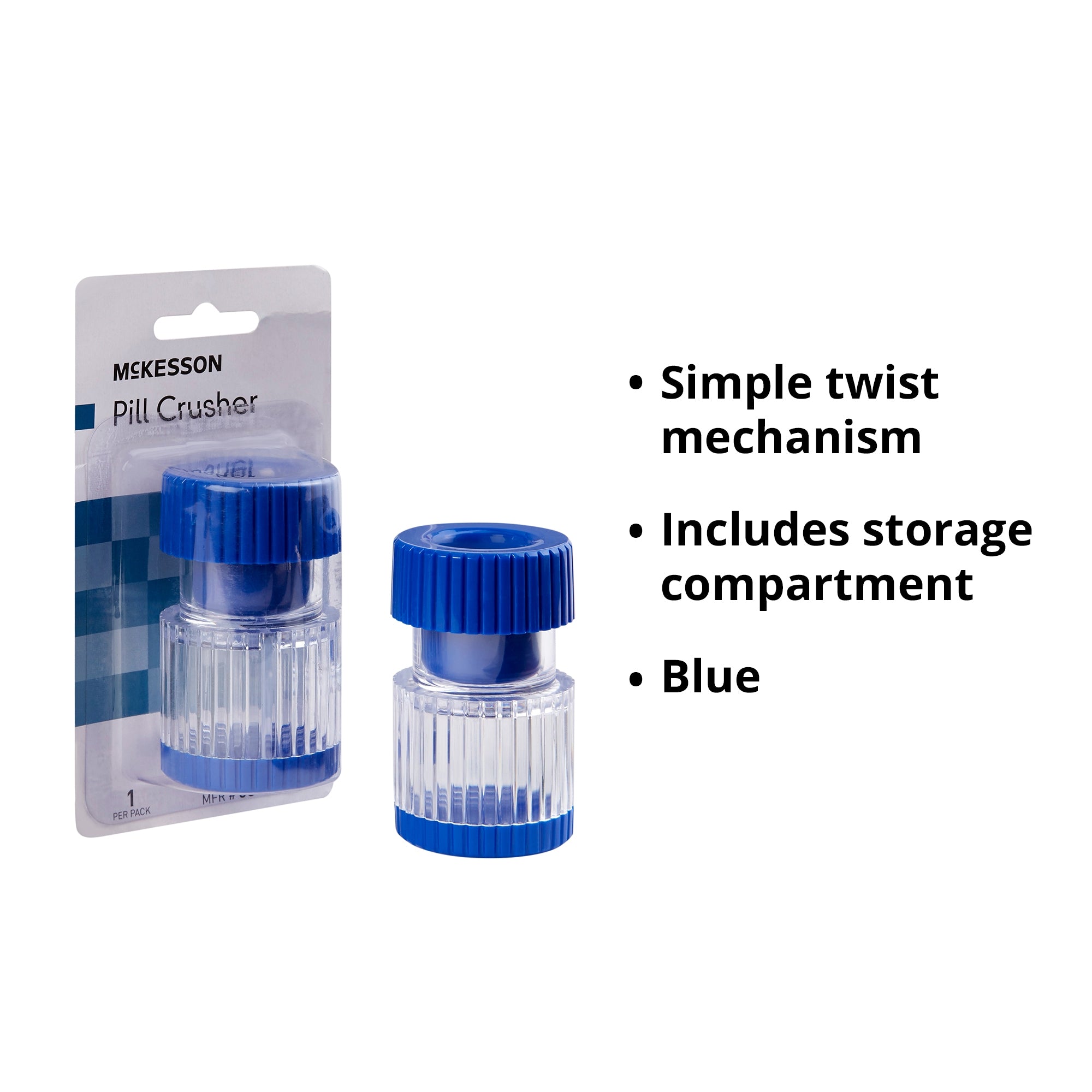 Pill Crusher McKesson Hand Operated Clear, Packaging Type- Each