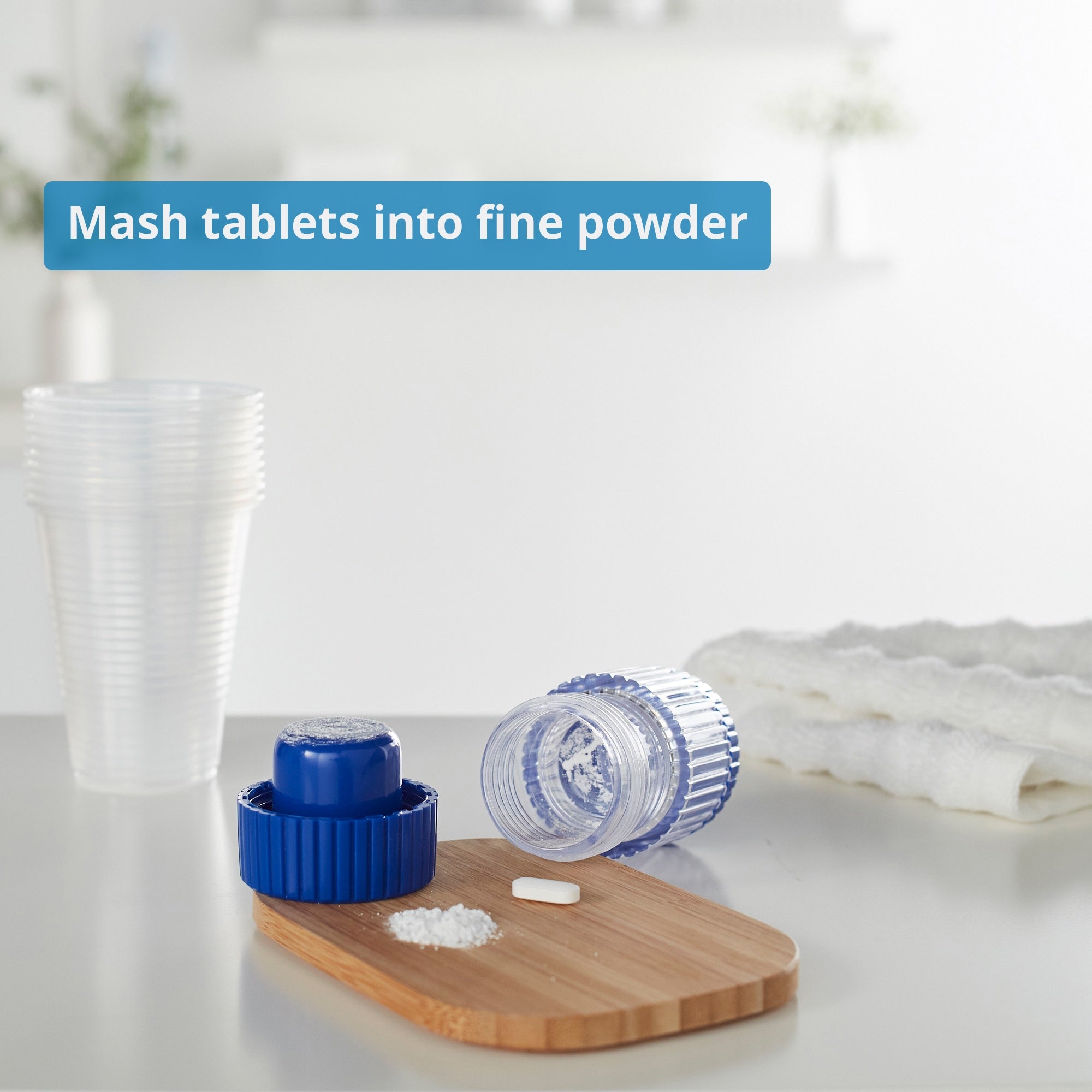 Pill Crusher McKesson Hand Operated Clear, Packaging Type- Each