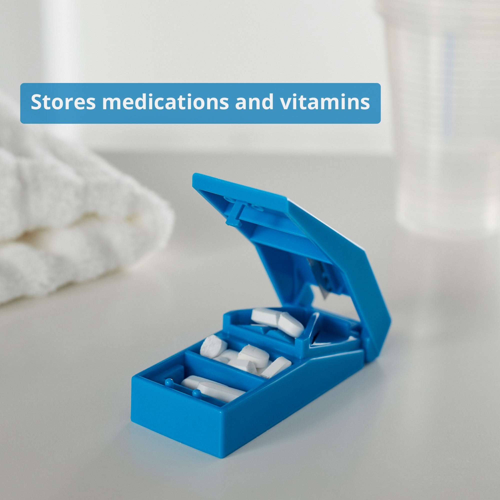 Pill Cutter McKesson Hand Operated Blue, Packaging Type- Each