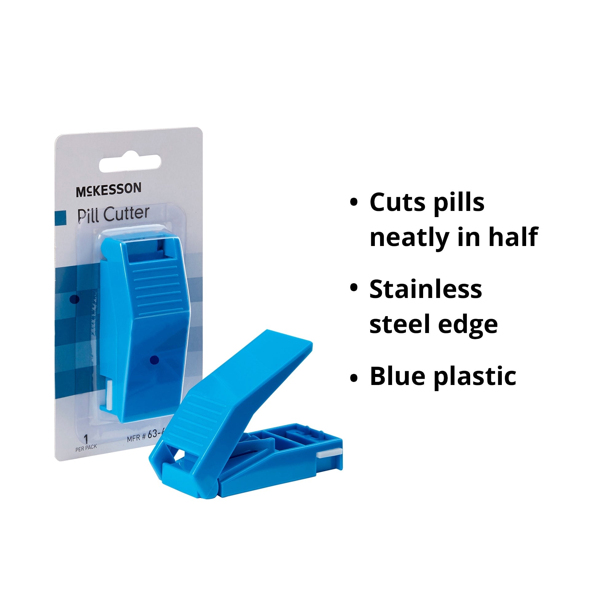 Pill Cutter McKesson Hand Operated Blue, Packaging Type- Each