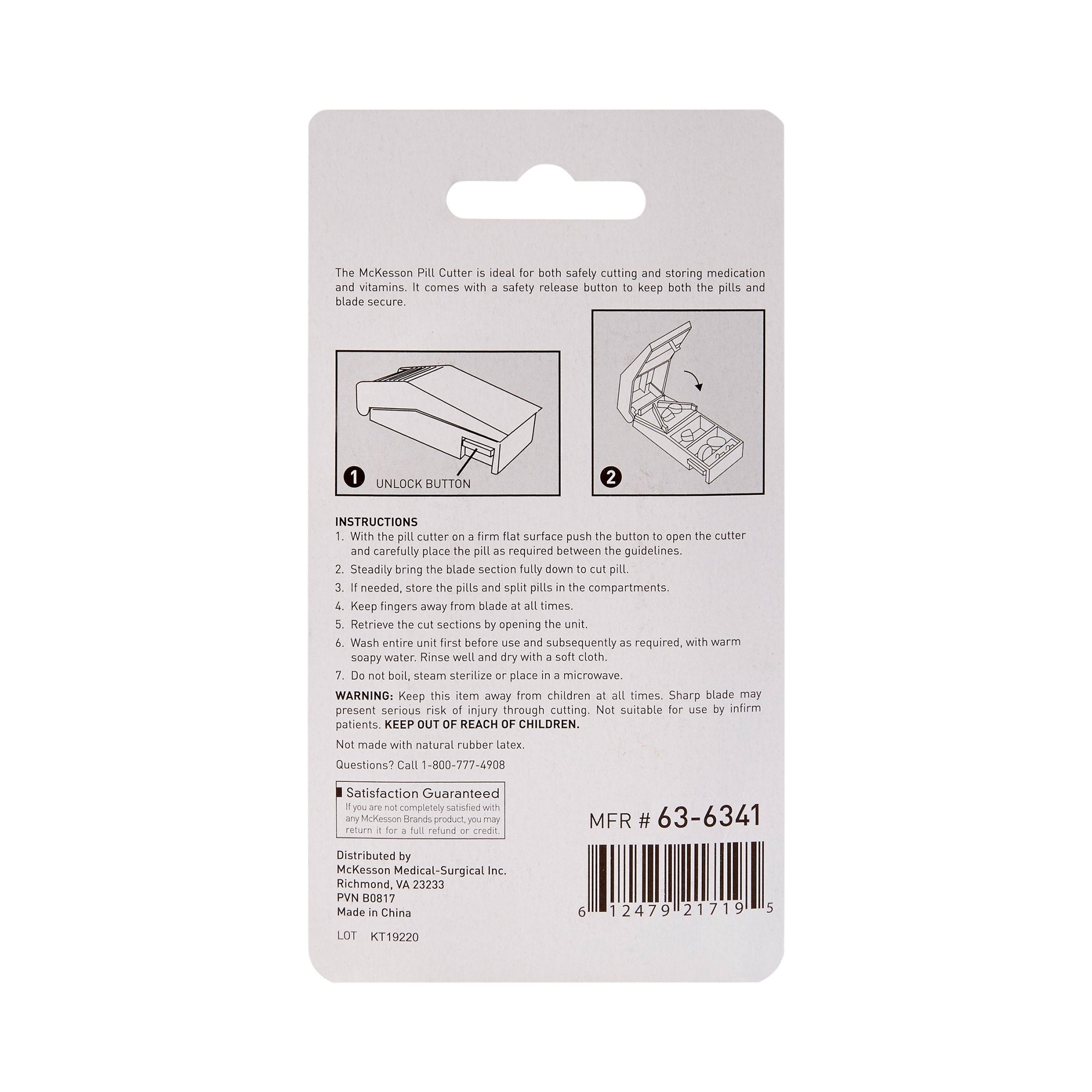 Pill Cutter McKesson Hand Operated Blue, Packaging Type- Each