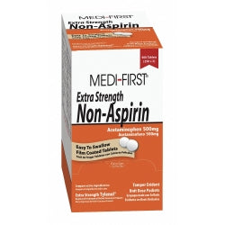 Pain Relief Medi-First 500 mg Strength Acetaminophen Tablet 250 per Box