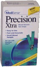 Blood Glucose Test Strips Precision Xtra 100 Strips per Pack