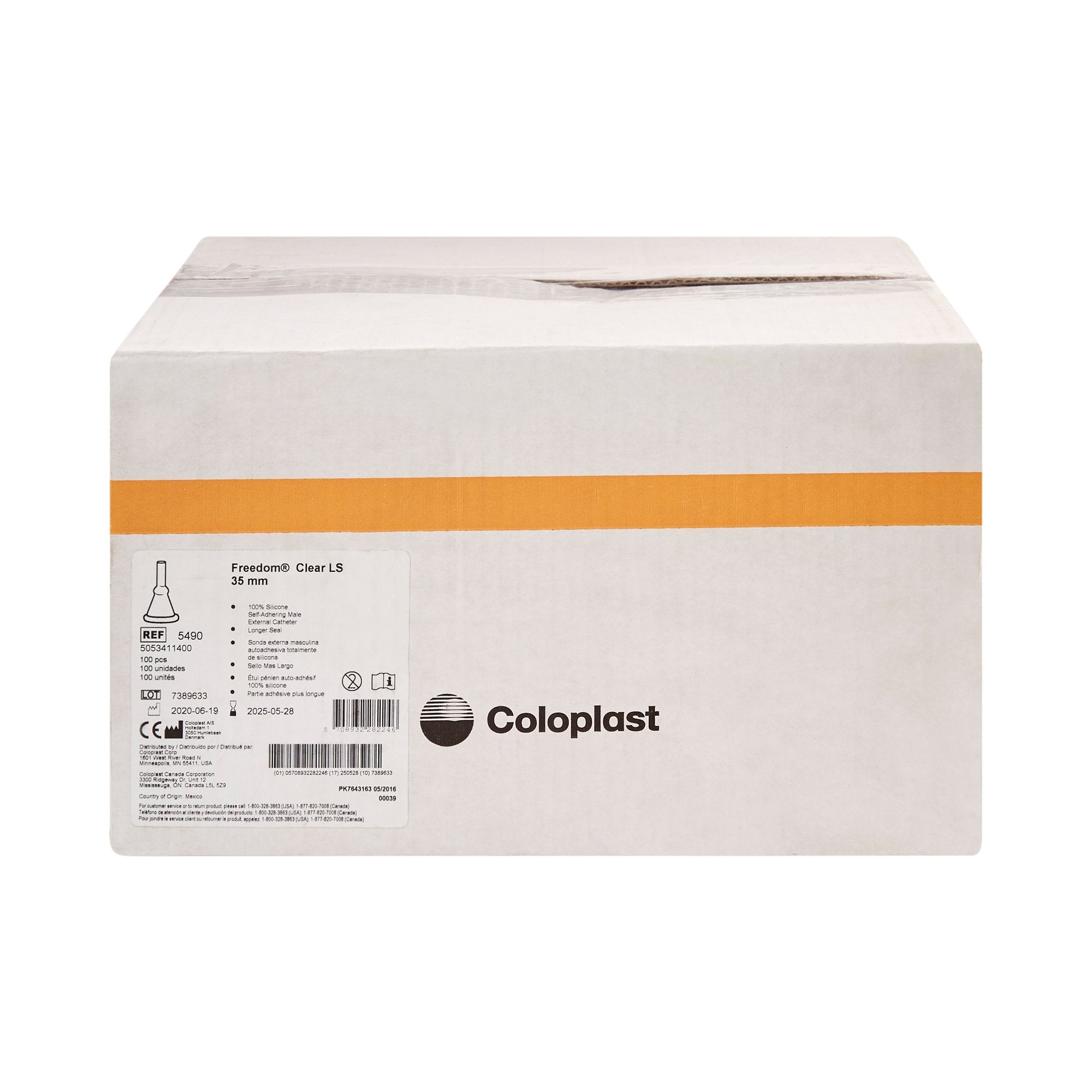 Male External Catheter Freedom Clear LS Self-Adhesive Seal Silicone Large,Packaging Type- Each