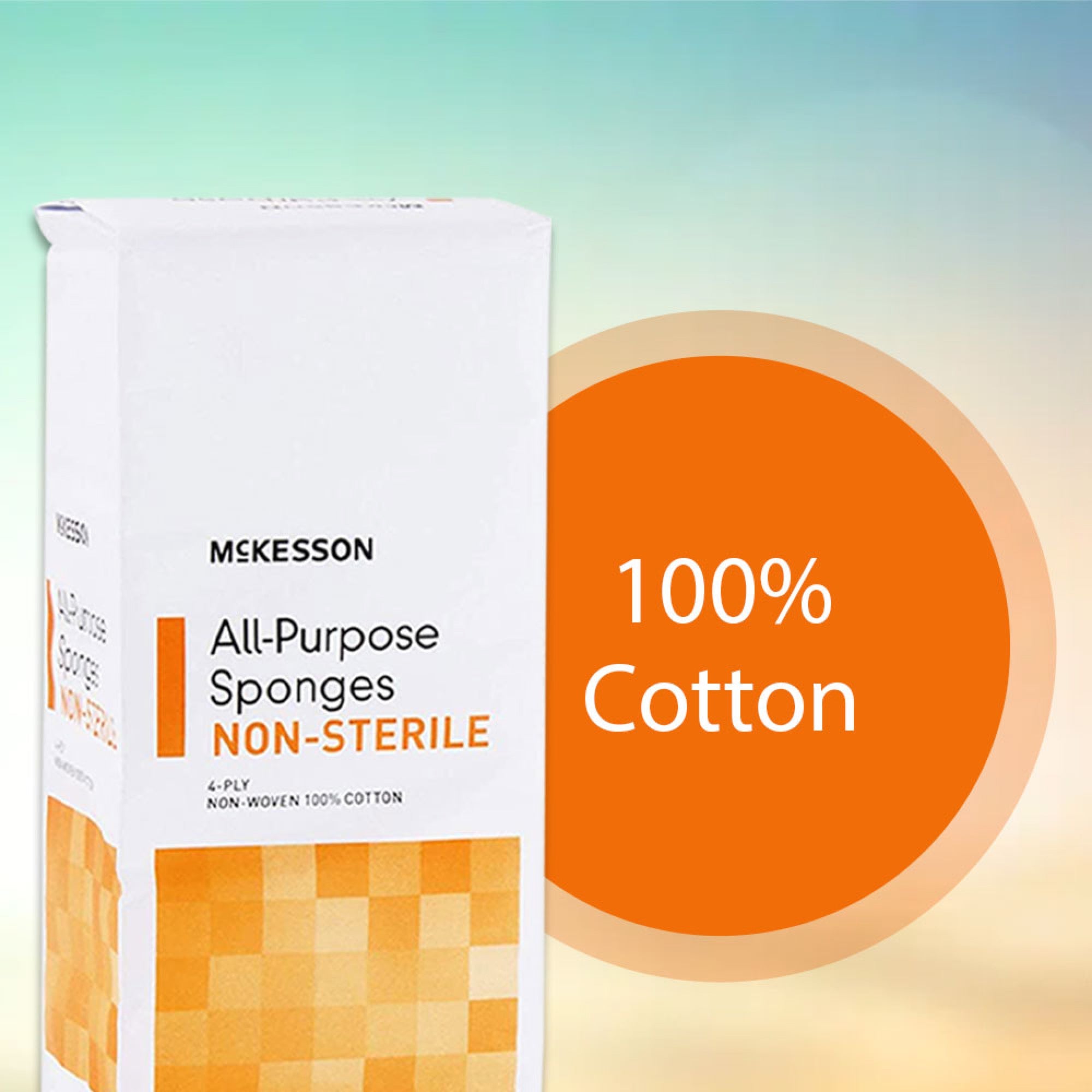 Esponja no tejida McKesson de 4 x 4 pulgadas, 4 capas, no estéril, 200 por paquete, tipo de embalaje: caja