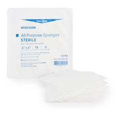Nonwoven Sponge McKesson 4 X 4 Inch 4-Ply Sterile 10 per Tray, Packaging Type- Case