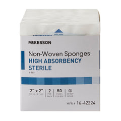 Nonwoven Sponge McKesson 2 X 2 Inch 4-Ply Sterile 2 per Pack, Packaging Type- Case