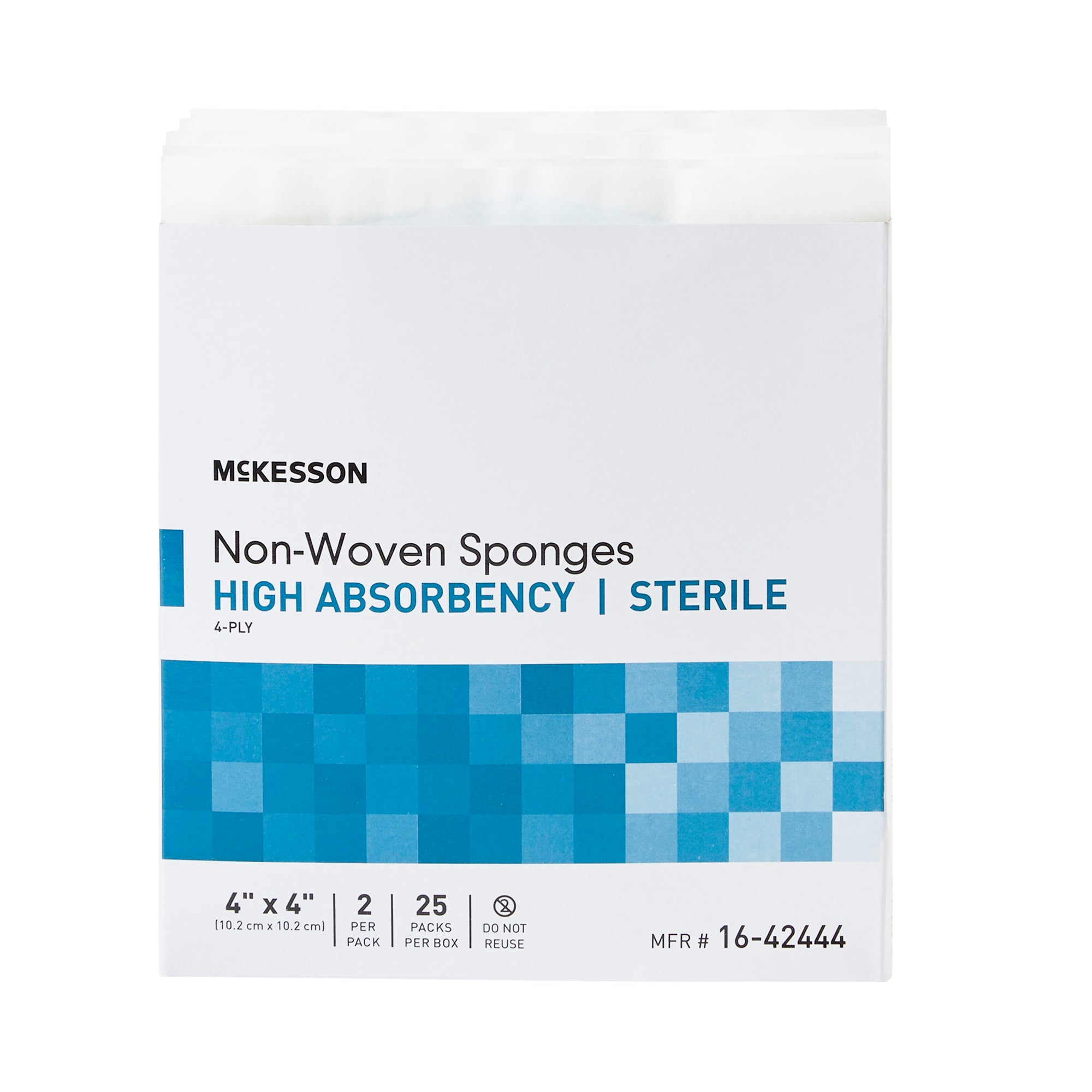 Nonwoven Sponge McKesson 4 X 4 Inch 4-Ply Sterile 2 per Pack,Packaging Type- Box
