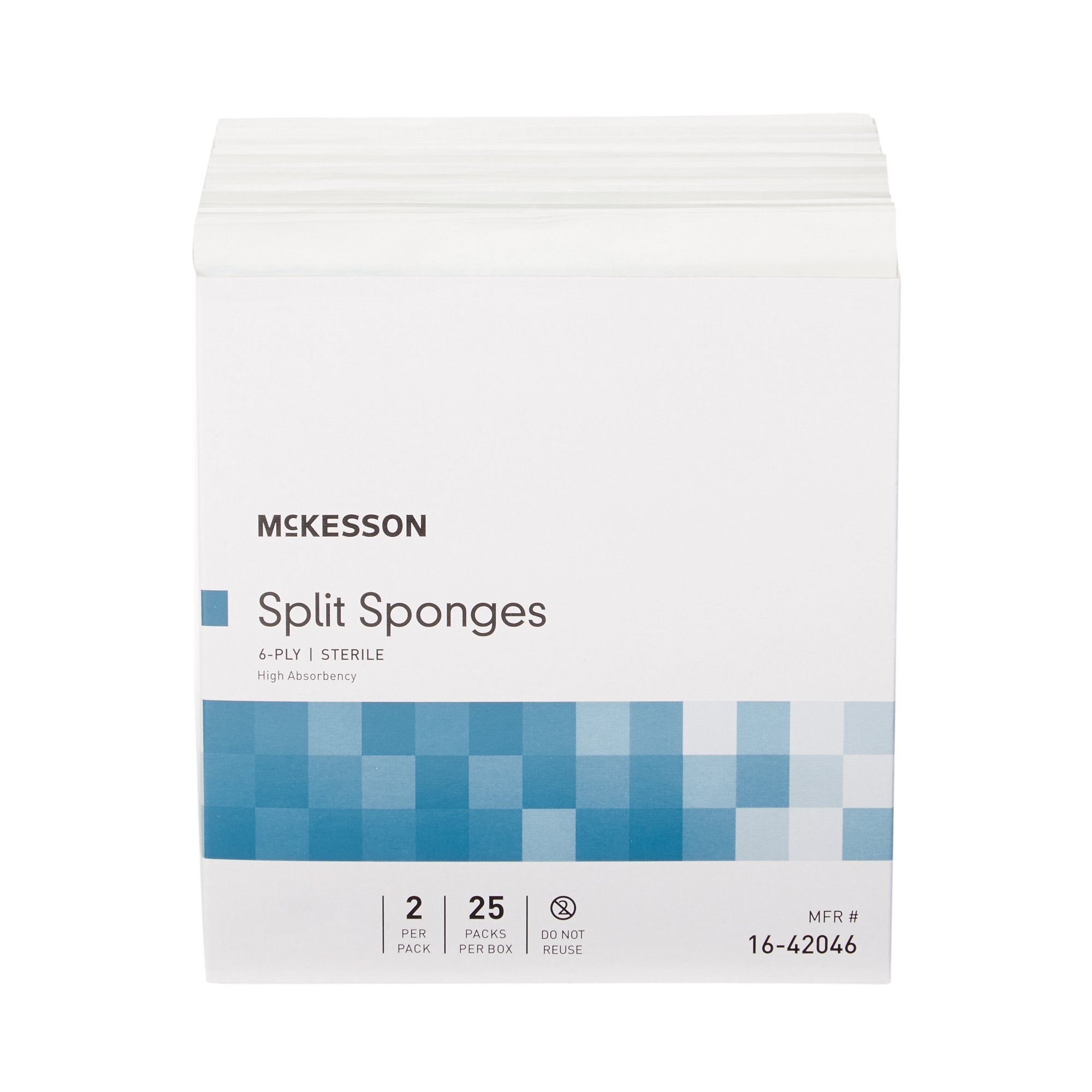 Drain Sponge McKesson 4 X 4 Inch 6-Ply Sterile High Absorbency 2 per Pack,Packaging Type- Box