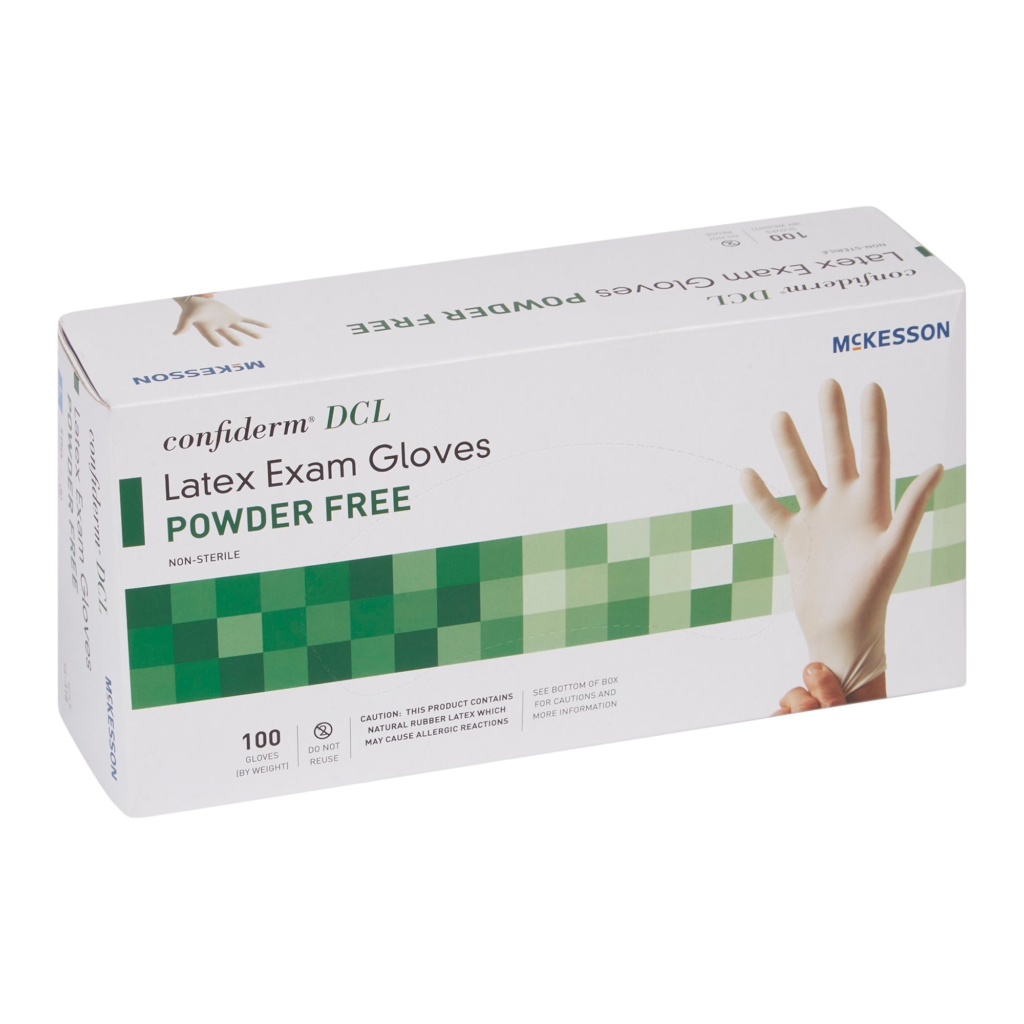 exam glove mckesson confiderm x large nonsterile latex standard cuff length smooth ivory not rated packaging type box