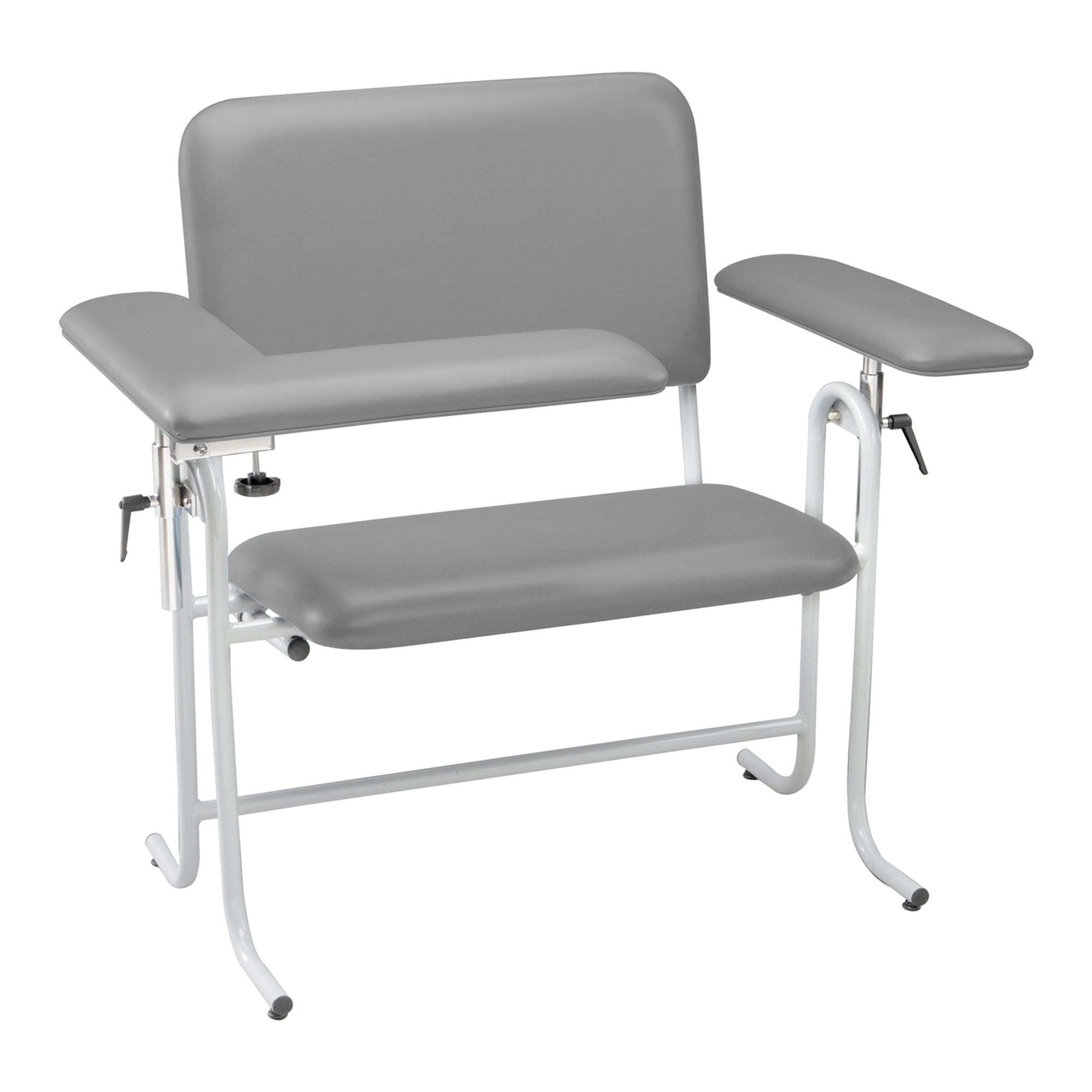 Blood Drawing Chair McKesson 1 Straight Arm / 1 Flip Up Arm Gray, Packaging Type- Each