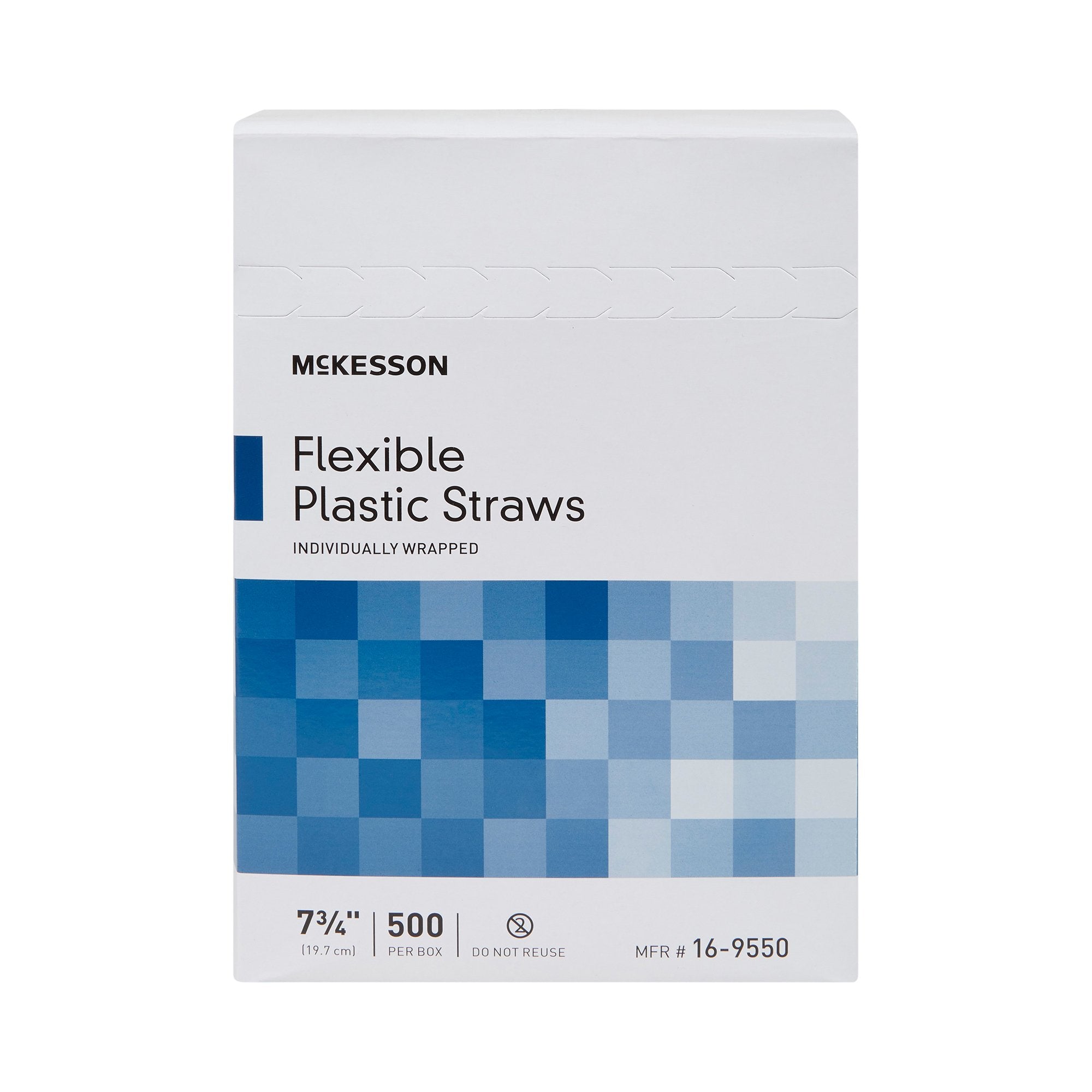 Flexible Drinking Straw McKesson 7-3/4 Inch Length White Individually Wrapped, Packaging Type- Case