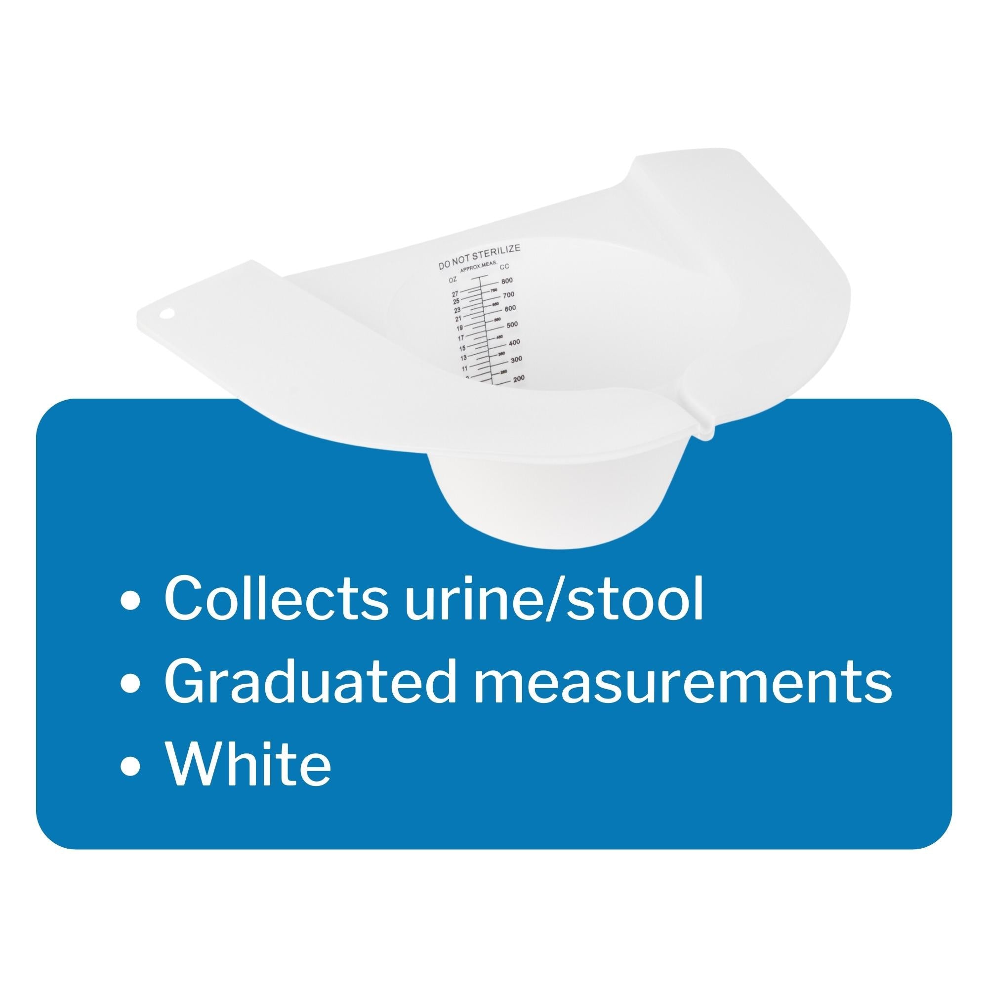 Commode Specimen Collector McKesson 800 mL (27 oz.) Without Closure Unprinted NonSterile, Packaging Type- Pack