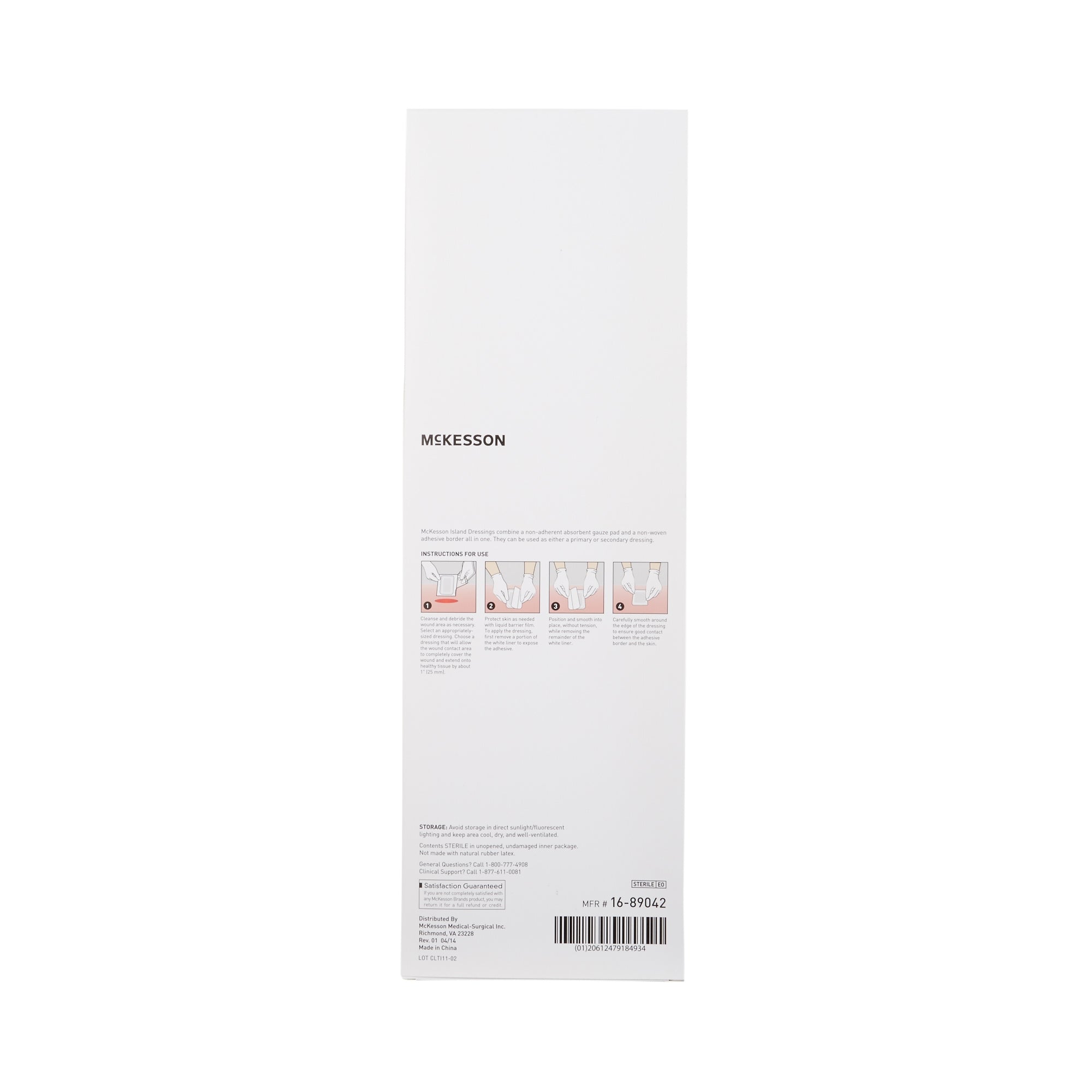 Island Dressing McKesson 4 X 14 Inch Rectangle Sterile,  Packaging Type- Case