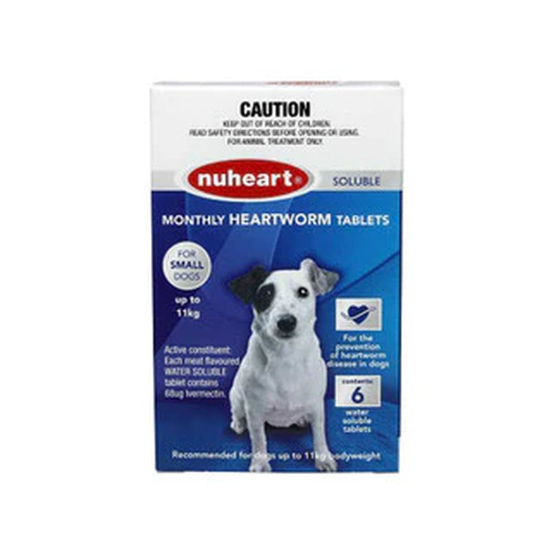 Nuheart Blue Heartworm Tablets for Small Dogs Upto 11 Kg (24 Lbs)