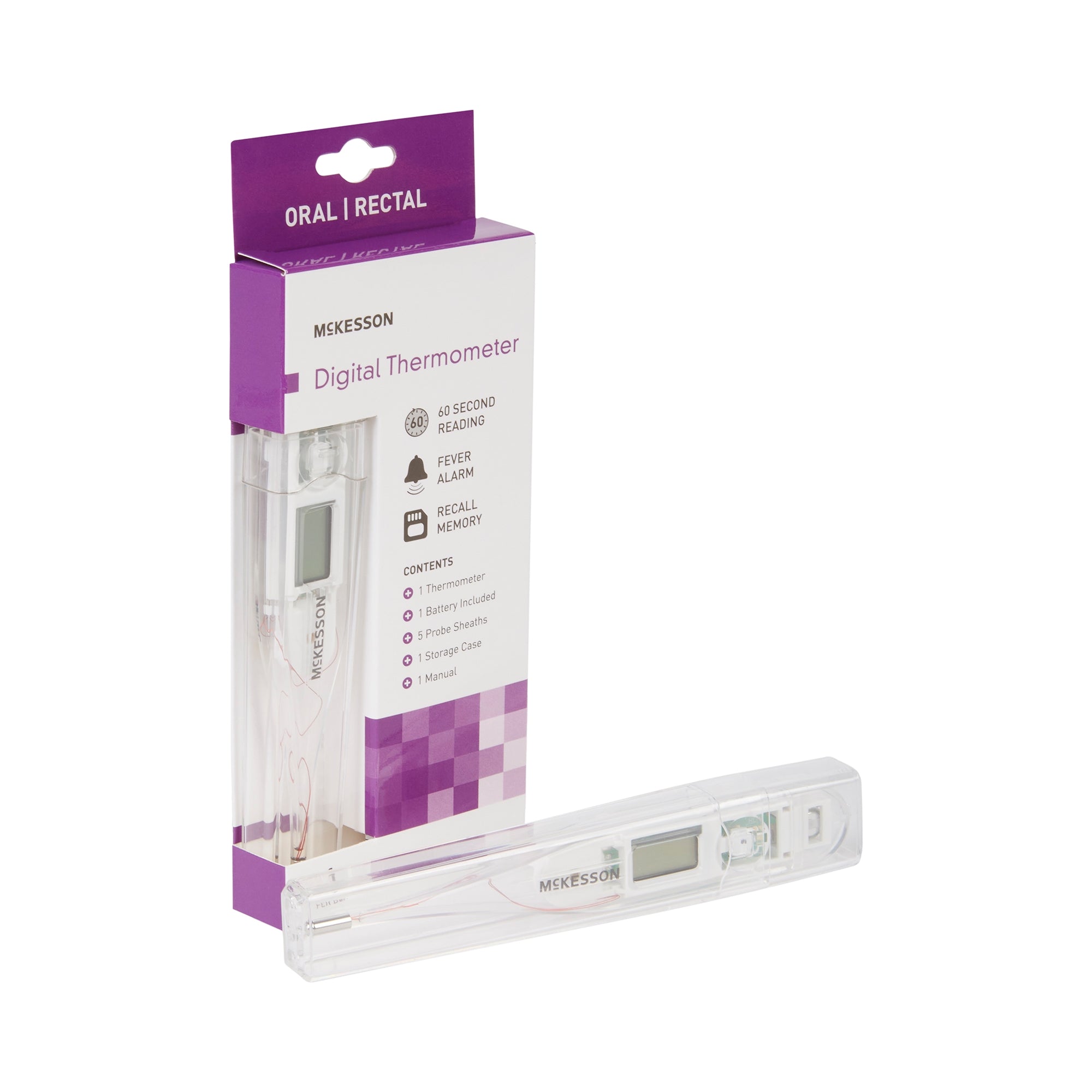 Digital Stick Thermometer McKesson Oral / Rectal / Axillary Probe Handheld, Packaging Type- Box