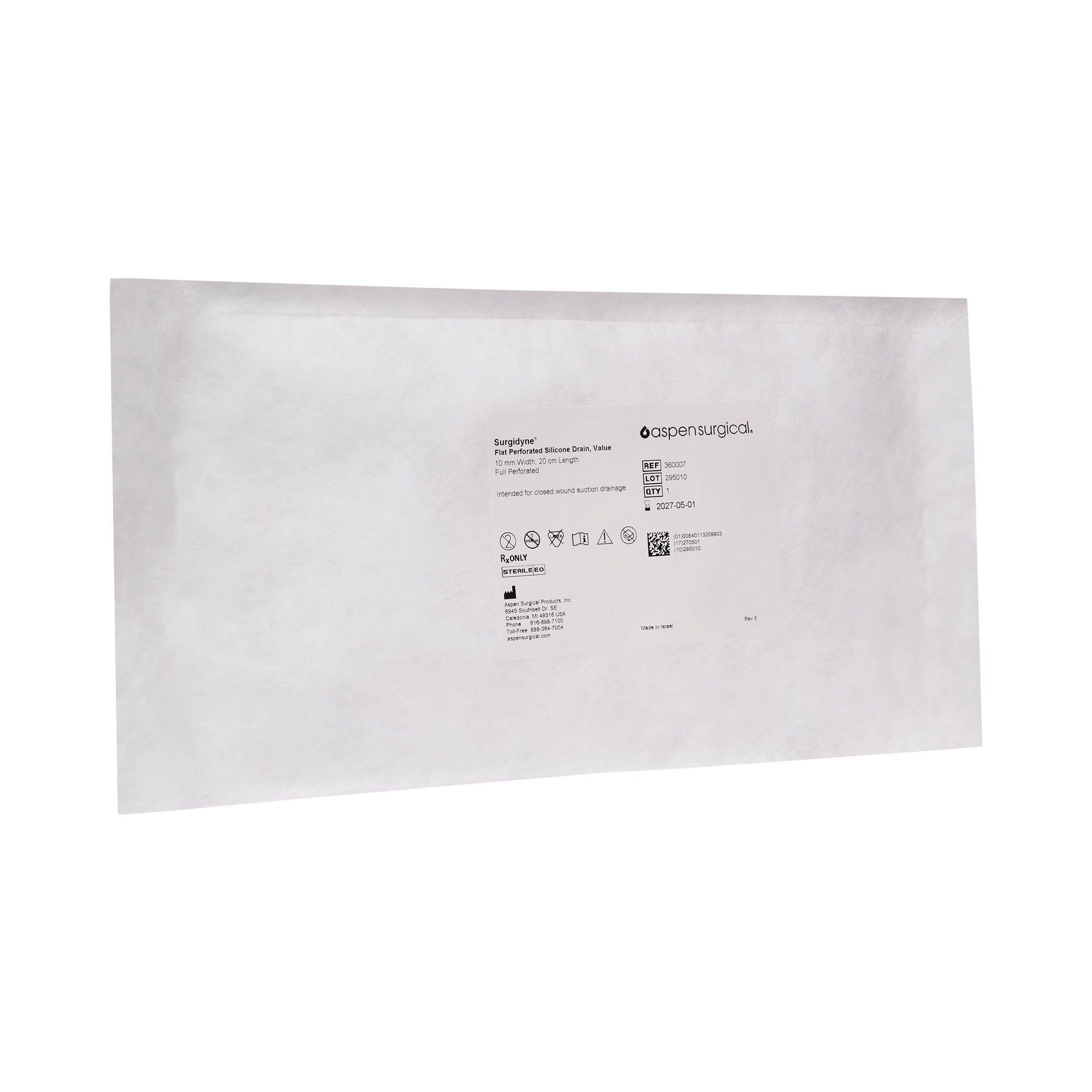Wound Drain Tube McKesson Brand Flat Hubless Type Without Attachment Flat Perforated Channel Type 10 Fr. Size Sterile,Packaging Type- Each
