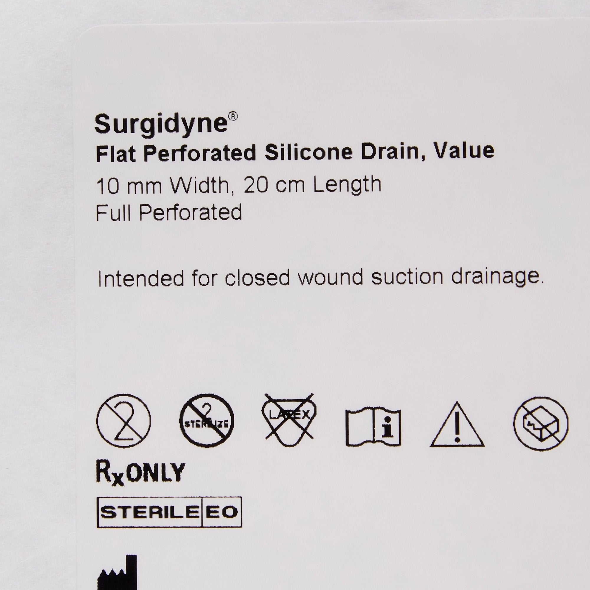 Wound Drain Tube McKesson Brand Flat Hubless Type Without Attachment Flat Perforated Channel Type 10 Fr. Size Sterile,Packaging Type- Each