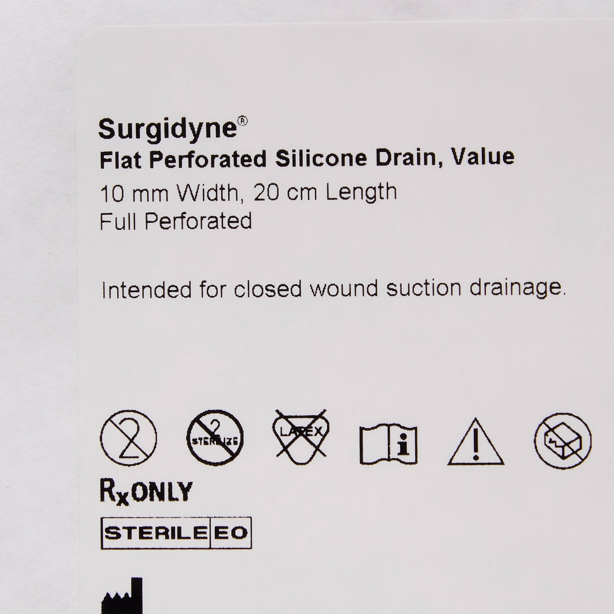 Wound Drain Tube McKesson Brand Flat Hubless Type Without Attachment Flat Perforated Channel Type 10 Fr. Size Sterile,Packaging Type- Each