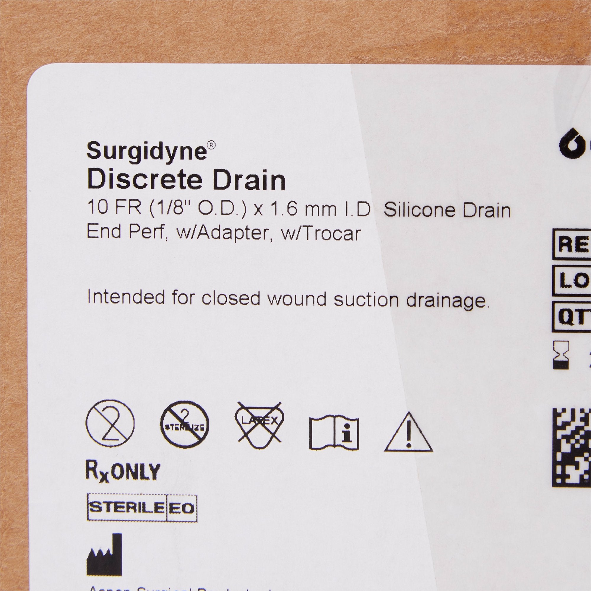 Wound Drain Tube McKesson Brand Round Type With Trocar Round Perforated Channel Type 10 Fr. Size Sterile,Packaging Type- Each
