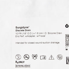Wound Drain Tube McKesson Brand Round Type With Trocar Round Perforated Channel Type 10 Fr. Size Sterile,Packaging Type- Each