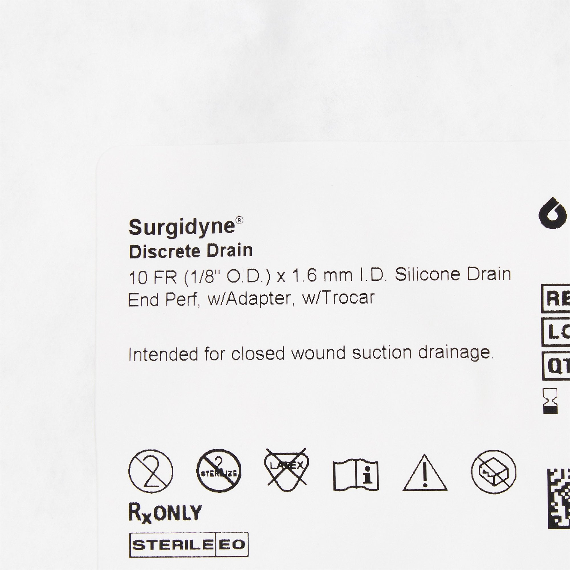 Wound Drain Tube McKesson Brand Round Type With Trocar Round Perforated Channel Type 10 Fr. Size Sterile,Packaging Type- Each