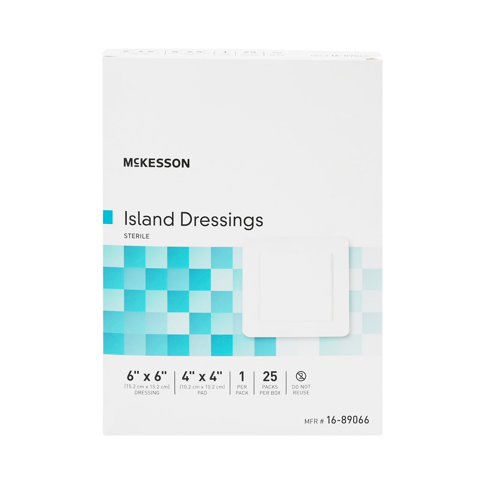 Aderezo Island McKesson, cuadrado, estéril, 6 x 6 pulgadas, tipo de embalaje: caja