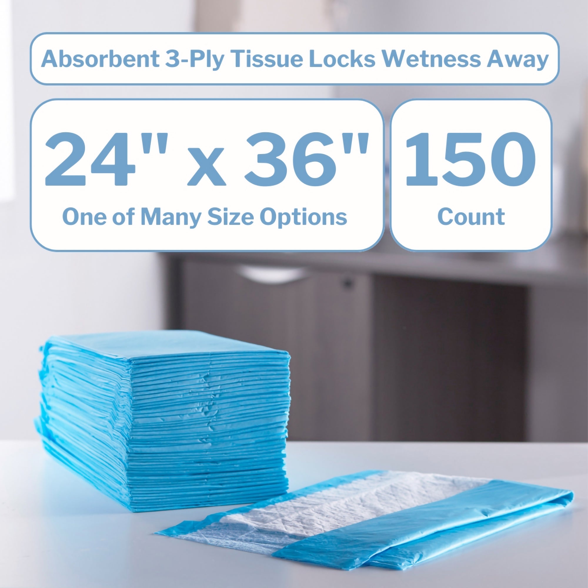 Procedure Underpad McKesson 24 W X 36 L Inch Blue NonSterile, Packaging Type- Case