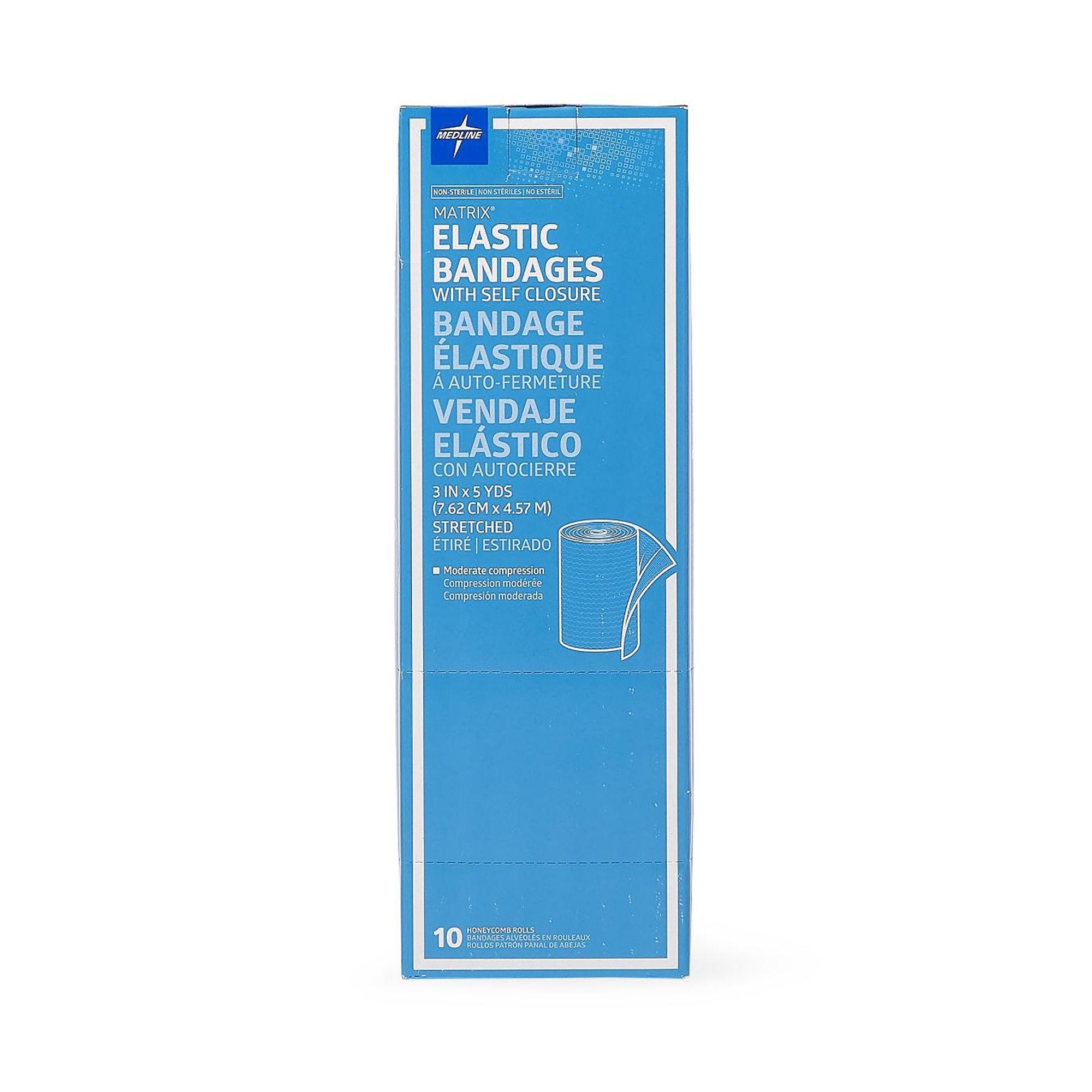 Elastic Bandage Matrix 3 Inch X 5 Yard Double Hook and Loop Closure Natural NonSterile Medium Compression, Packaging Type- Box