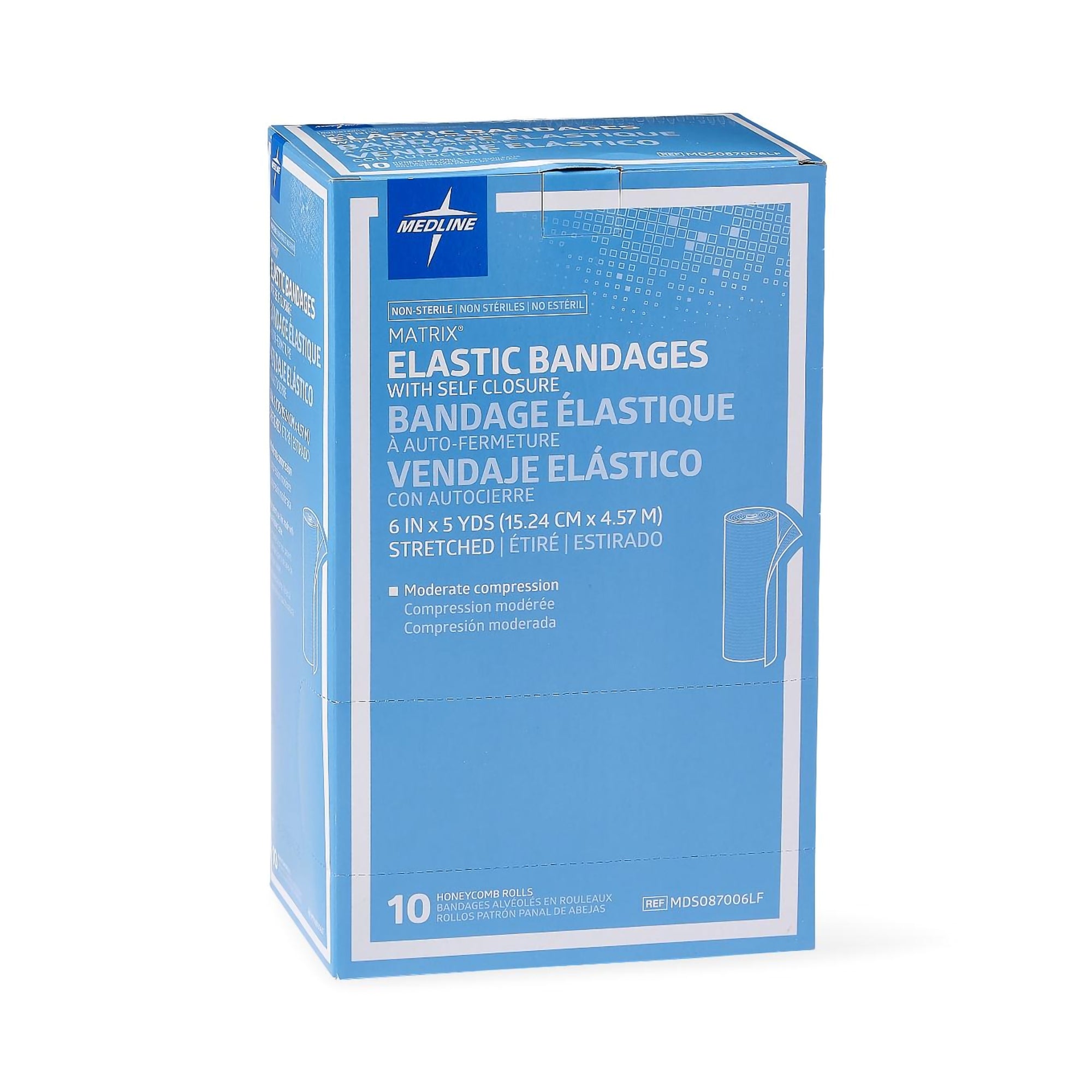 Elastic Bandage Matrix 6 Inch X 5 Yard Double Hook and Loop Closure Natural NonSterile Medium Compression, Packaging Type- Box