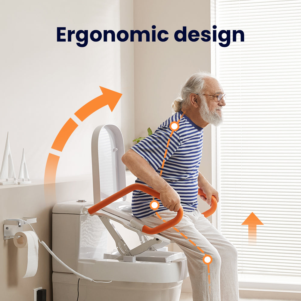 AX12 Comfort Steady Toilet Seat Lift for Seniors & Disabled - Safe, Easy Toilet Aid with 330 lbs Weight Capacity for Enhanced Independence and Comfort.