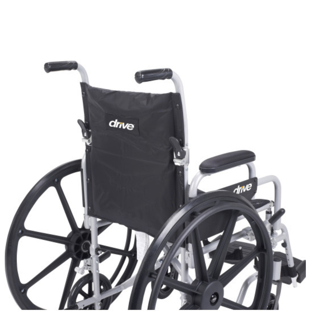Drive Medical TR18,TR20 Pollywog Wheelchair/transport Combination Chair, 250lbs, Silver Frame with Nylon Upholstery