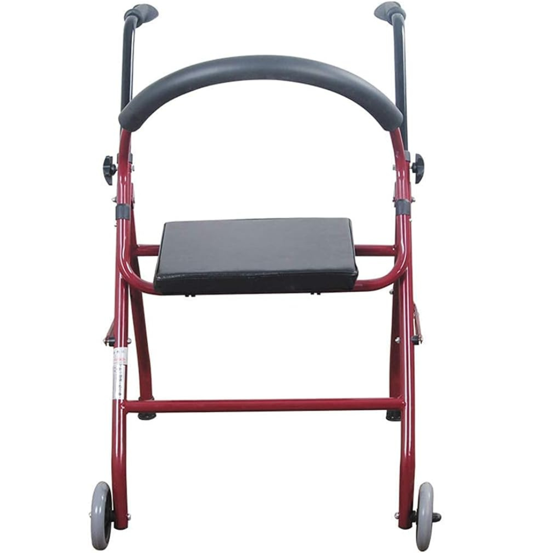 Drive Medical , Foldable Rollator For Seniors and Elders, Wheel size With Height Adjustable 15 inch, Weight Capacity 300lbs,Red Color, Foldable , 1239RD