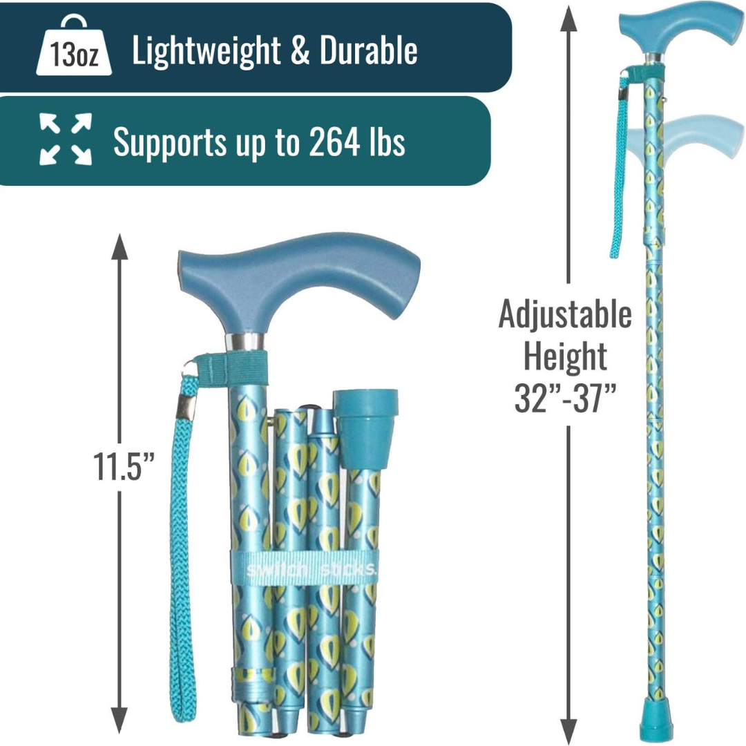 Bastón plegable Switch Sticks® de aluminio de 32 a 37 pulgadas de altura con estampado del Támesis