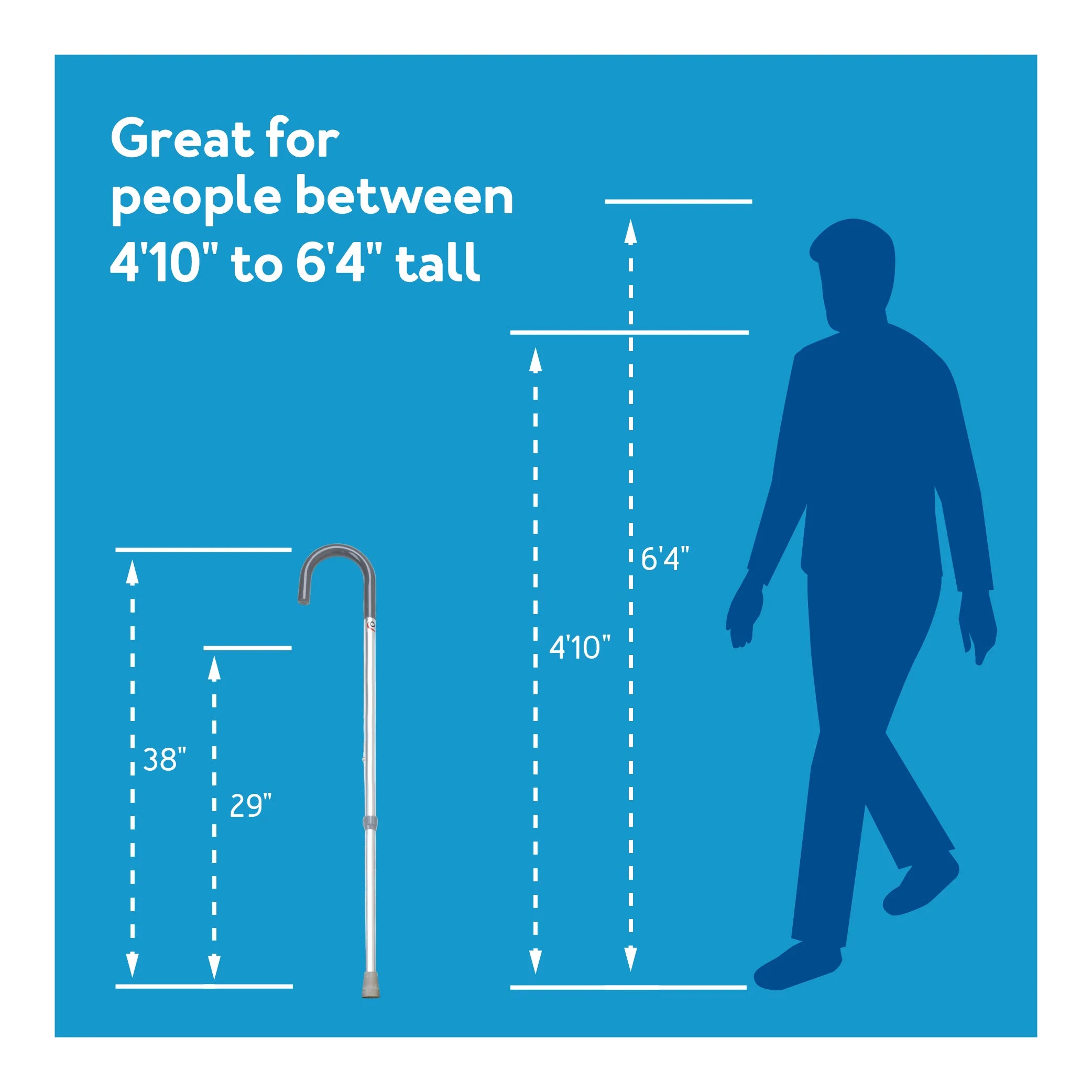 ADJUSTABLE ALUMINUM CANE W/  *