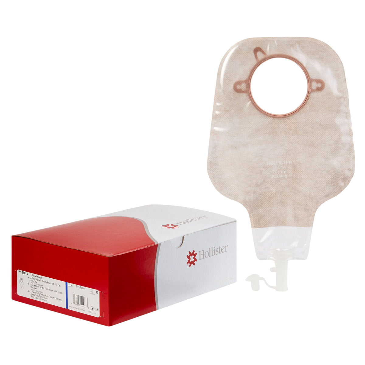 Ostomy Pouch New Image Two-Piece System Drainable | BOX - 12 in · Blue Code · Ultra Clear