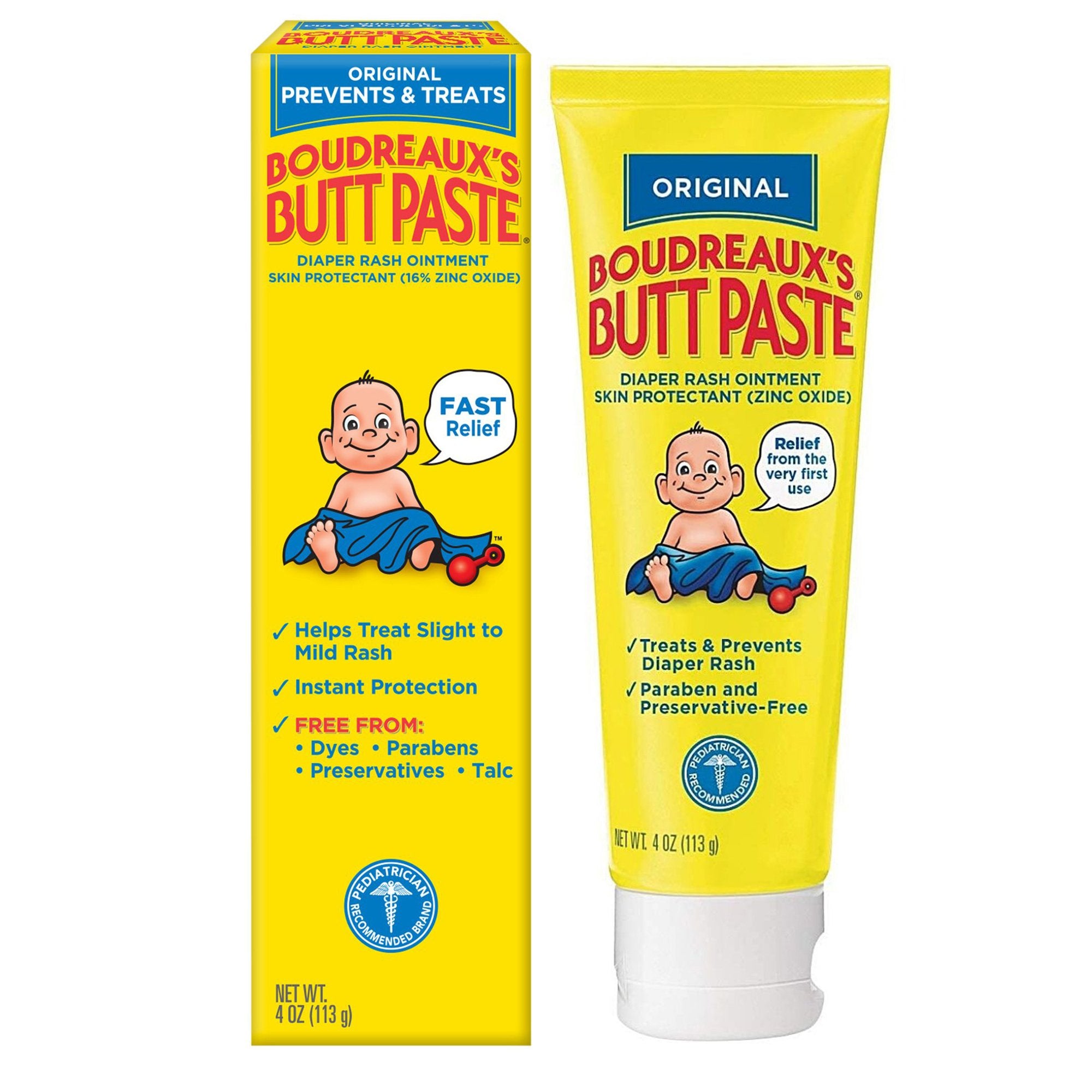Diaper Rash Treatment Boudreaux's Butt Paste 4 oz. Tube Scented Cream