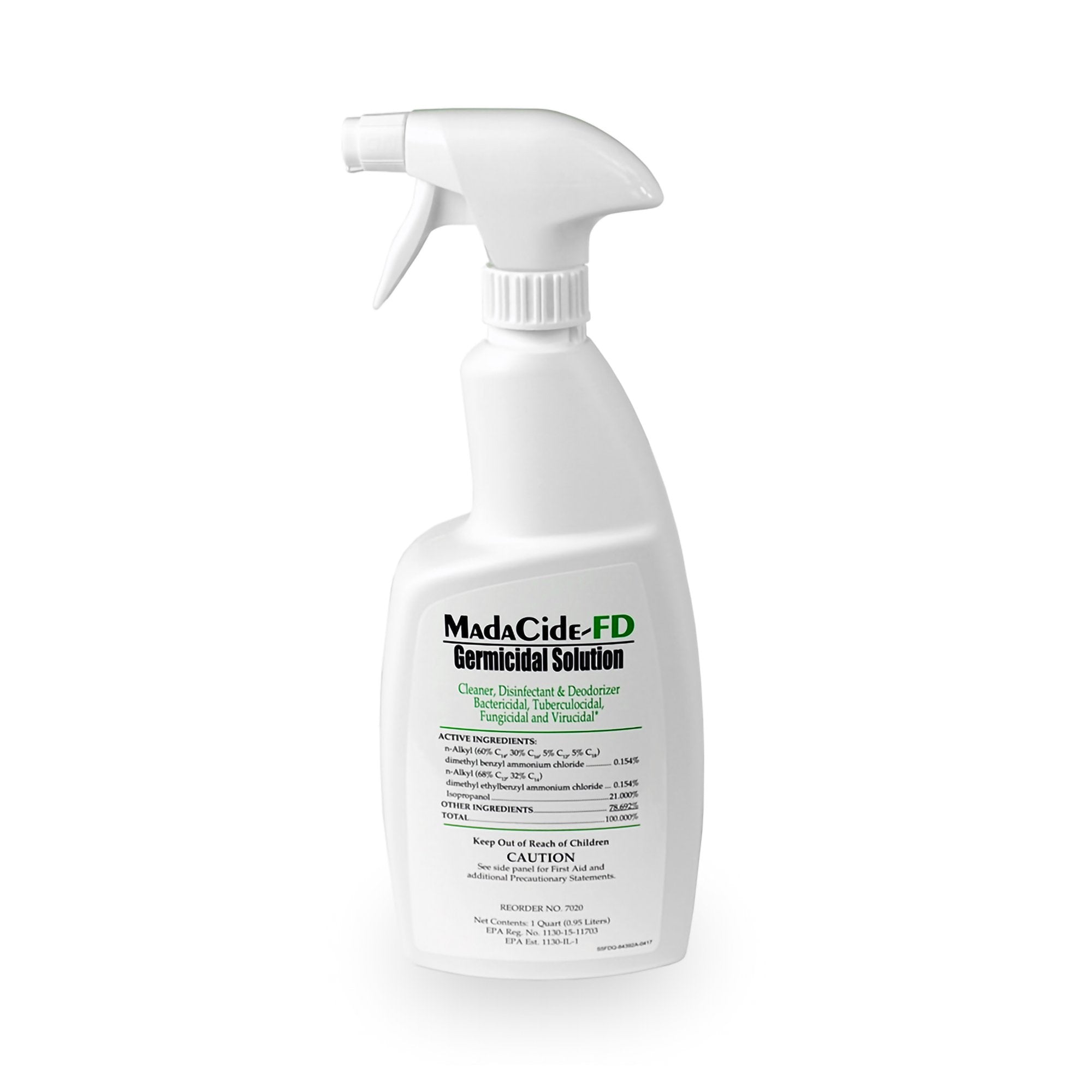 MadaCide-FD Surface Disinfectant Cleaner Germicidal Trigger Spray Liquid 32 oz. Bottle Alcohol Scent NonSterile